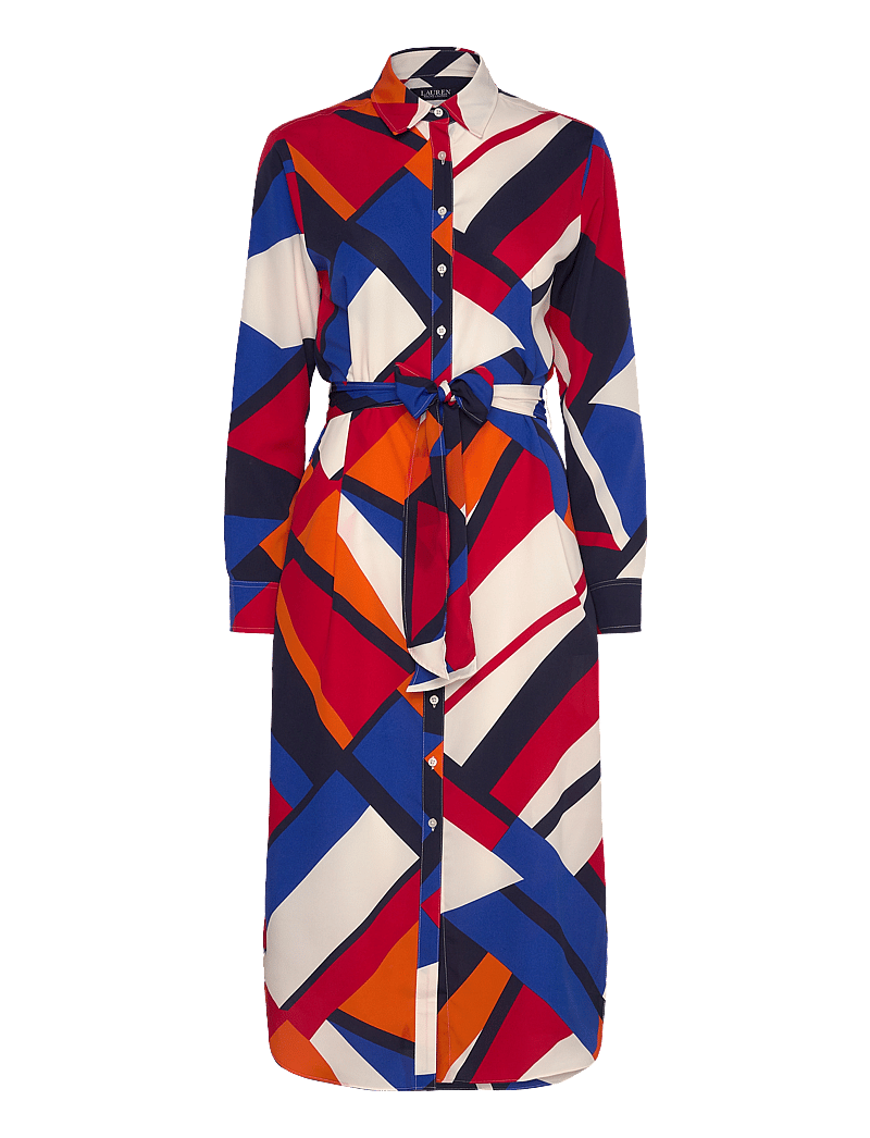 Lauren Ralph Lauren - Print Crepe Shirtdress - skjortekjoler - blue multi - 0