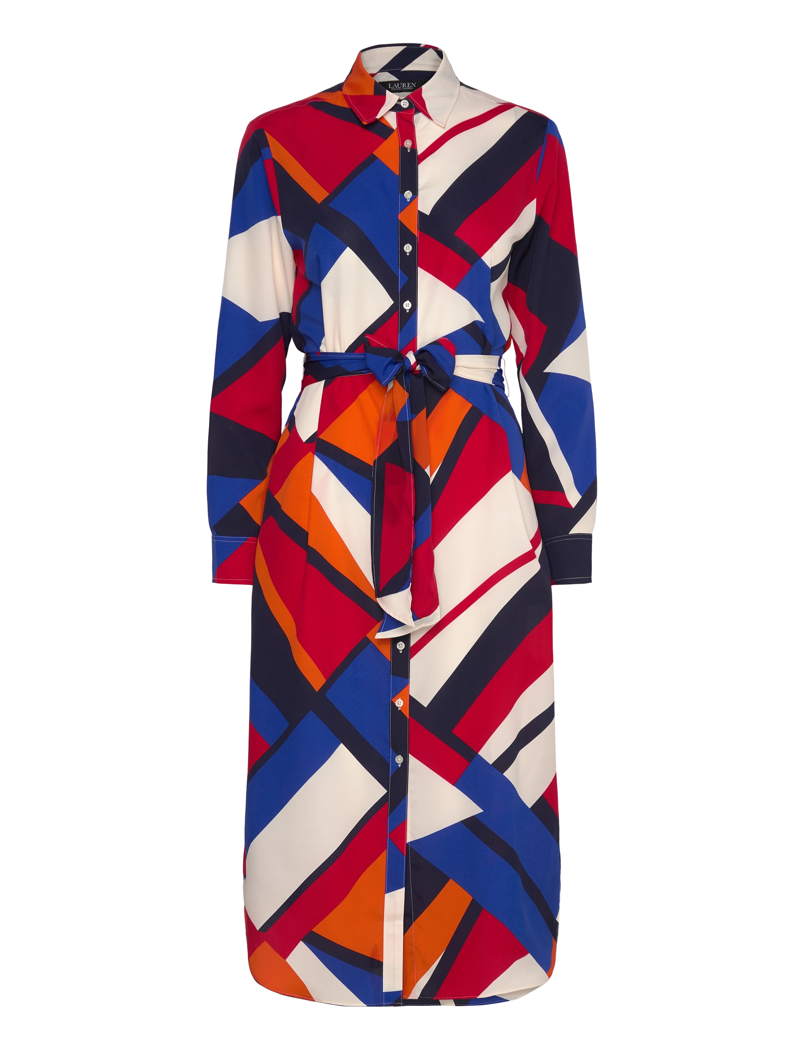 Lauren Ralph Lauren Print Crepe Shirtdress - Tøj - BLUE MULTI / multi