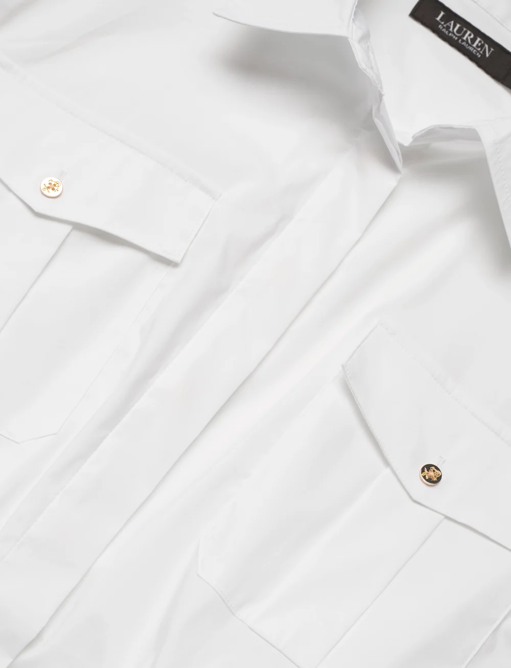 Lauren Ralph Lauren - Tie-Front Cotton-Blend Shirt - pikkade varrukatega särgid - white - 2