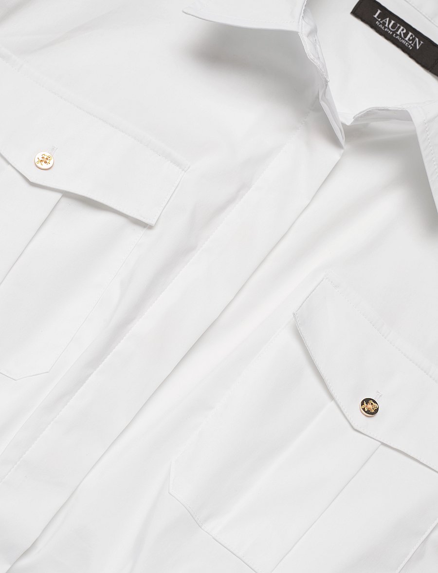 Lauren Ralph Lauren - Tie-Front Cotton-Blend Shirt - white - 2