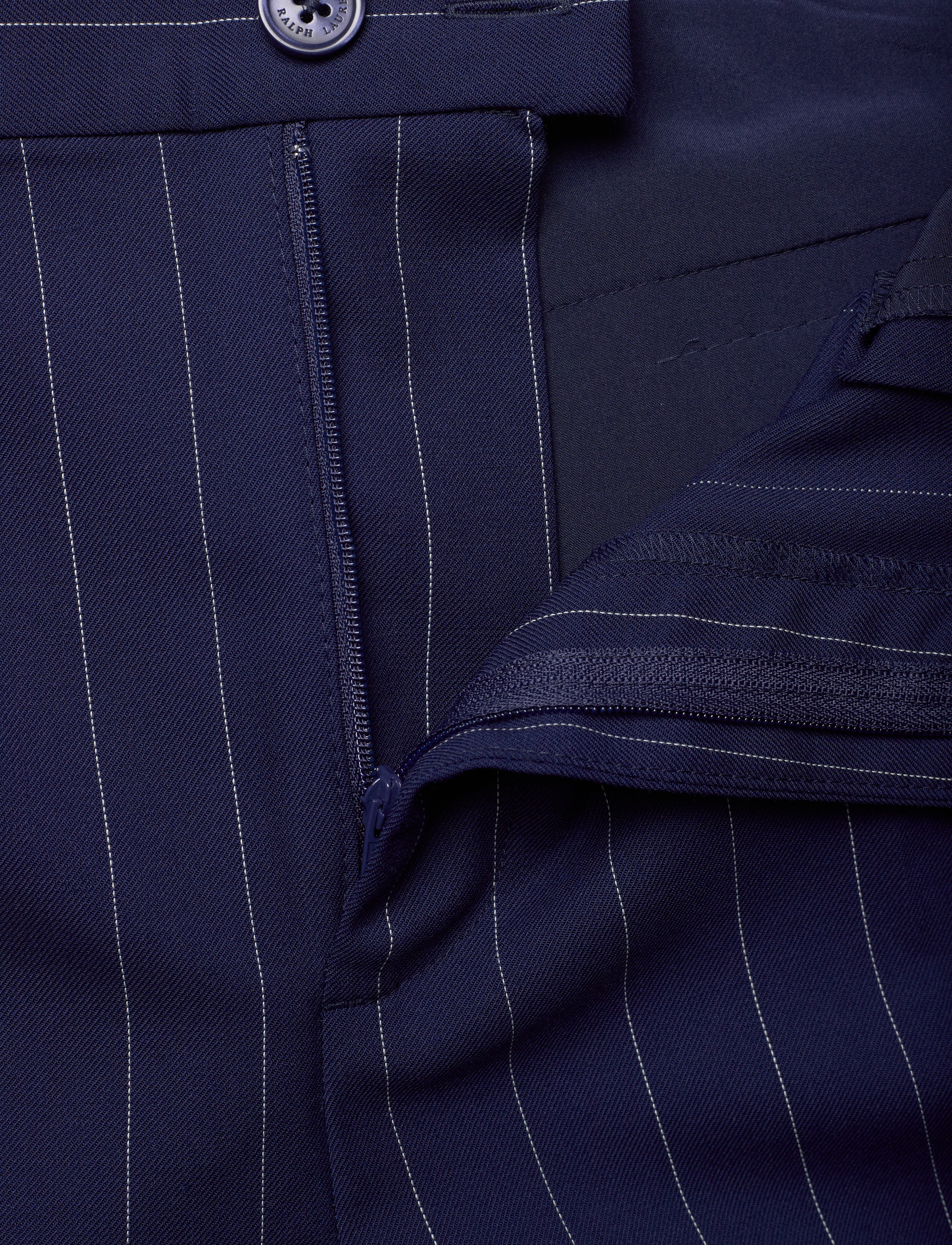 Lauren Ralph Lauren - Pinstripe Wool-Blend Twill Pant - navy/white - 3