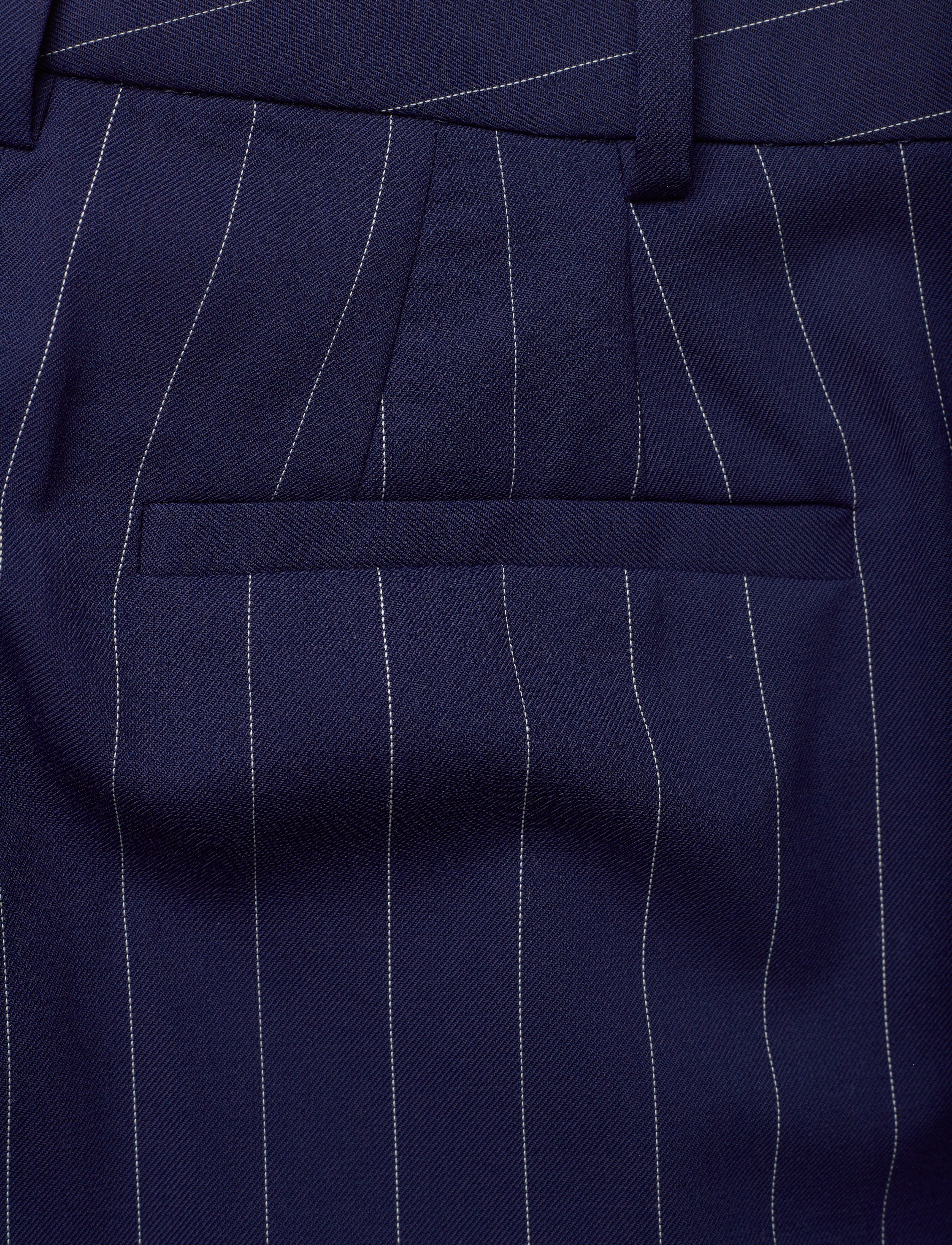 Lauren Ralph Lauren - Pinstripe Wool-Blend Twill Pant - navy/white - 4