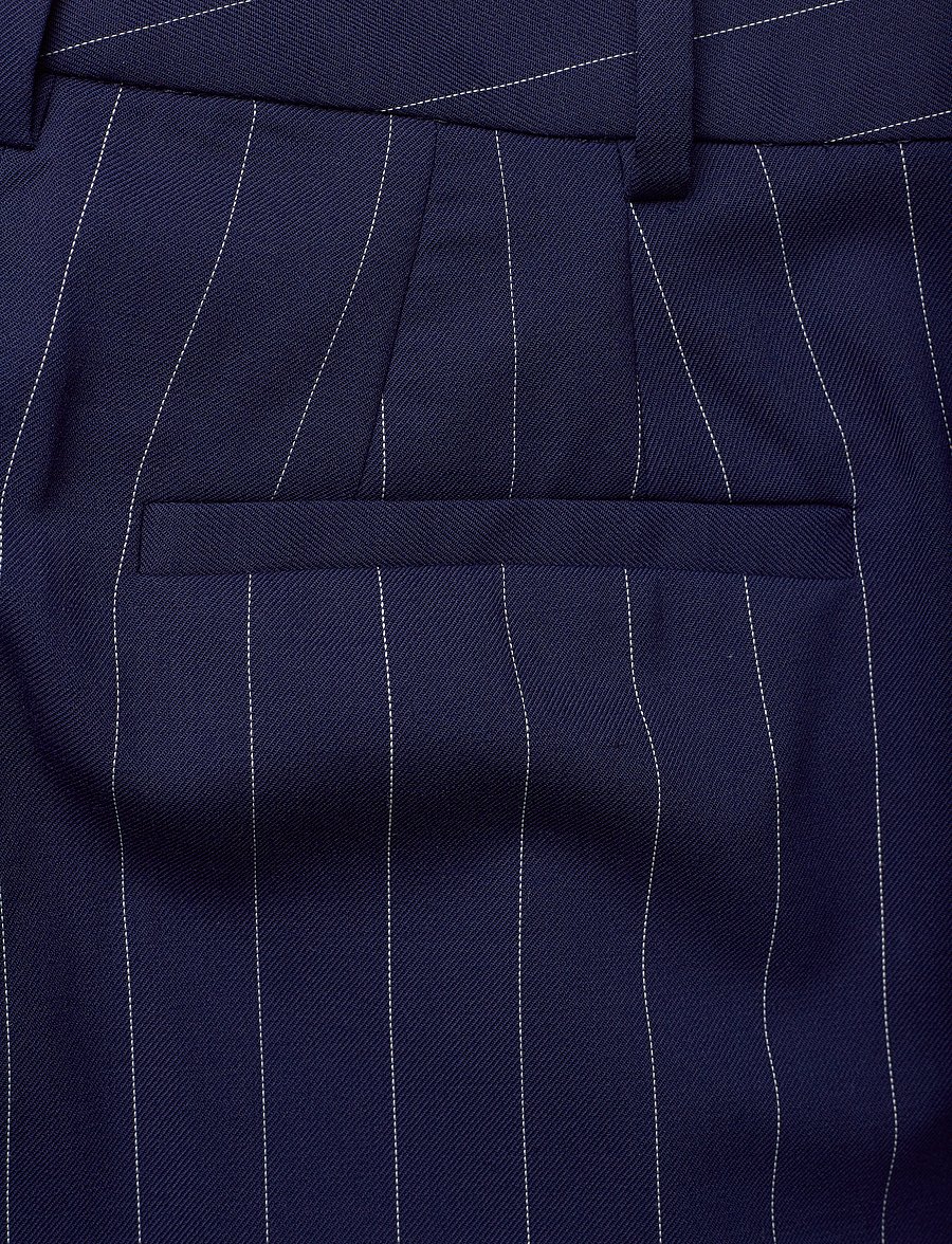 Lauren Ralph Lauren - Pinstripe Wool-Blend Twill Pant - navy/white - 4