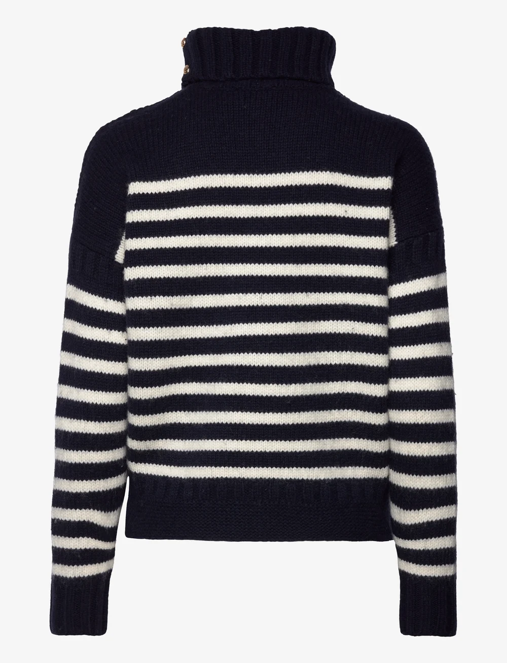 Lauren Ralph Lauren - Striped Wool-Blend Turtleneck Sweater - kõrge kaelusega kudumid - lauren navy/masca - 1