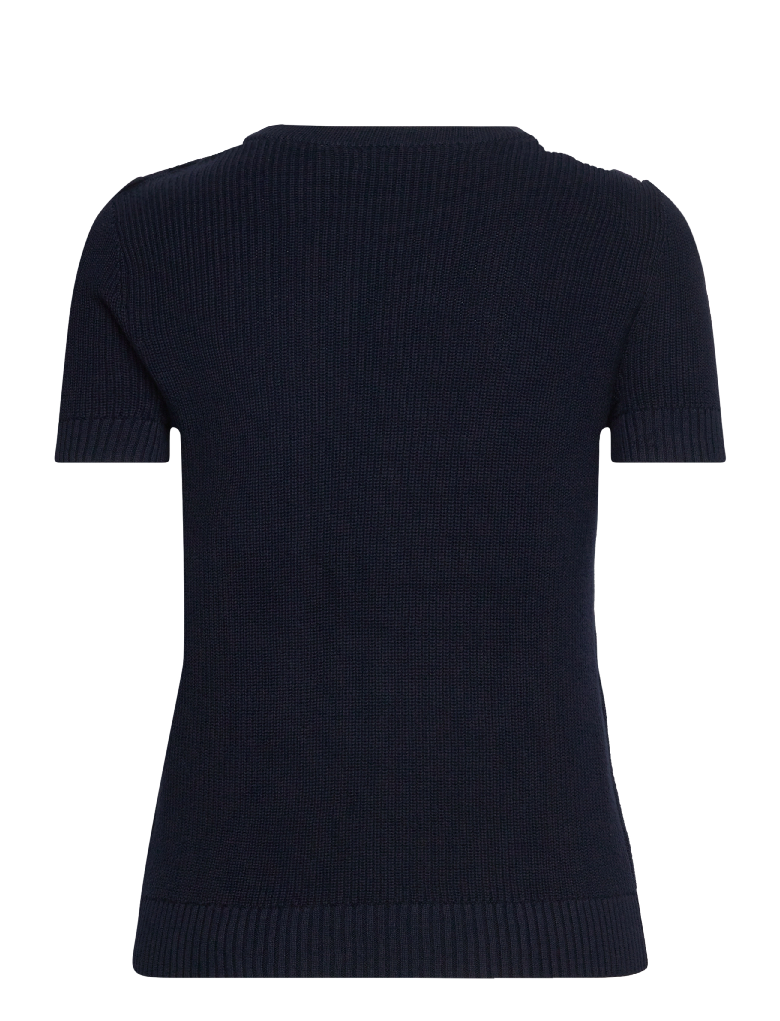 Lauren Ralph Lauren - Button-Trim Cotton Short-Sleeve Sweater - lauren navy - 1