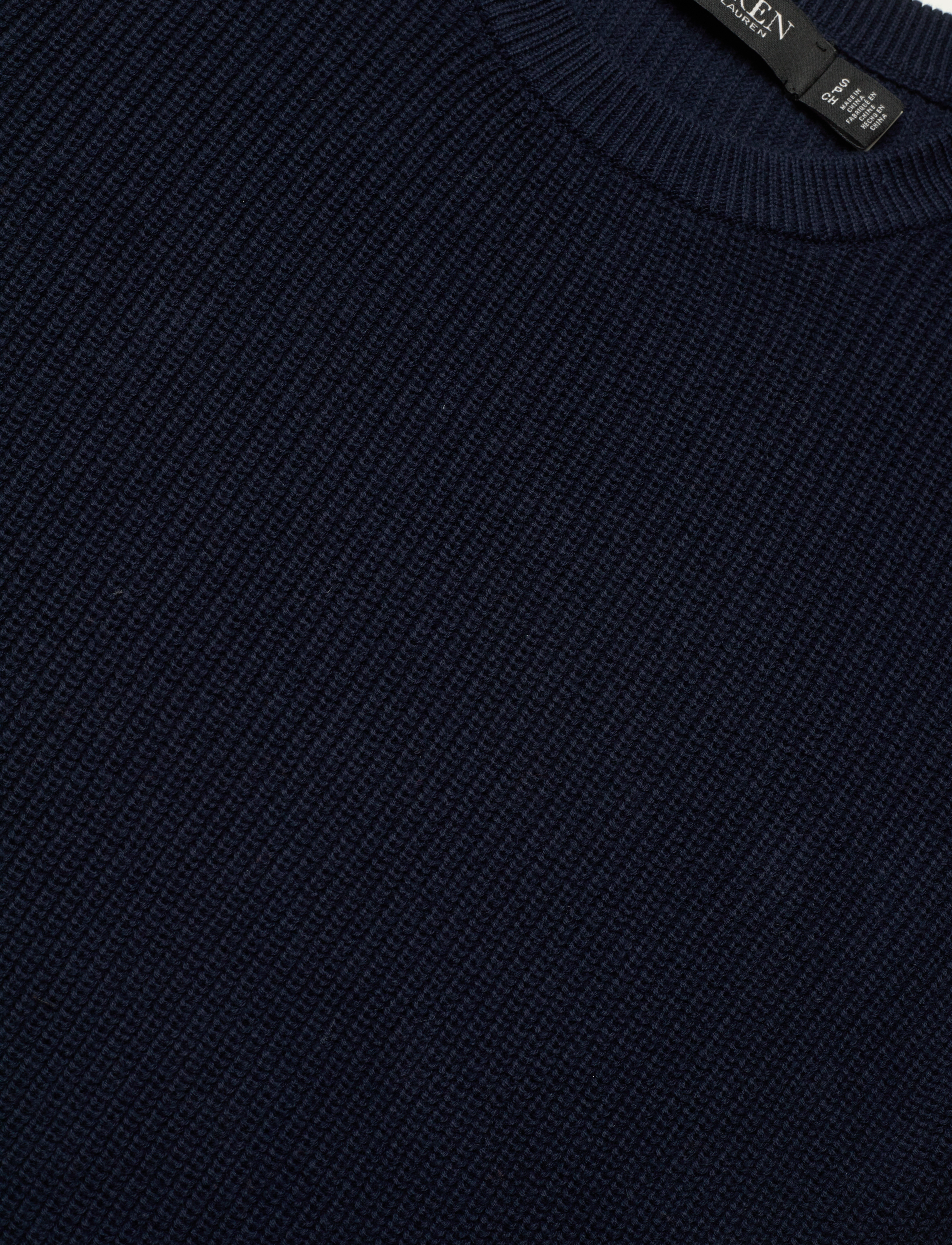 Lauren Ralph Lauren - Button-Trim Cotton Short-Sleeve Sweater - lauren navy - 2