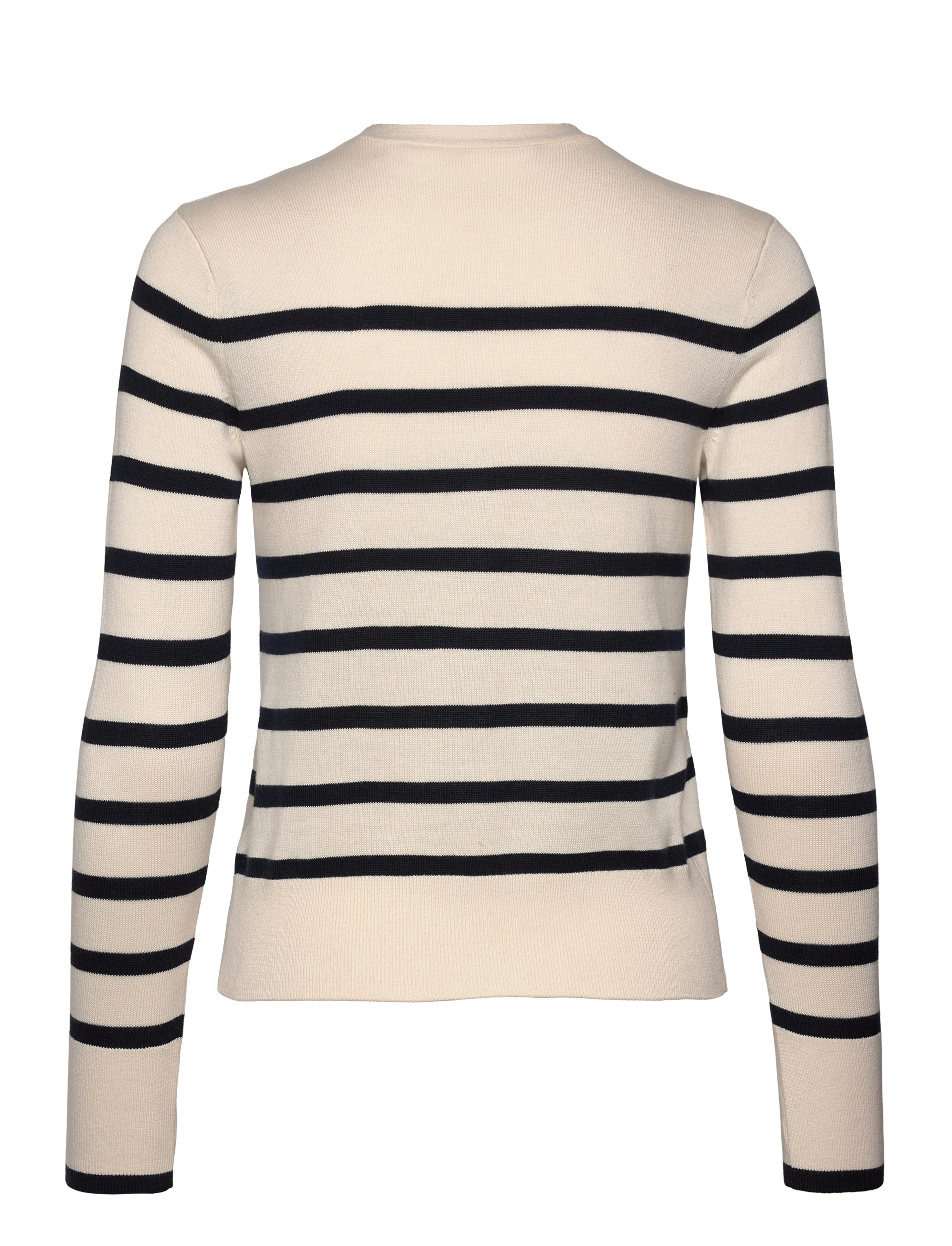 Lauren Ralph Lauren - Striped Cotton-Blend Cardigan - mascarpone cream/ - 1