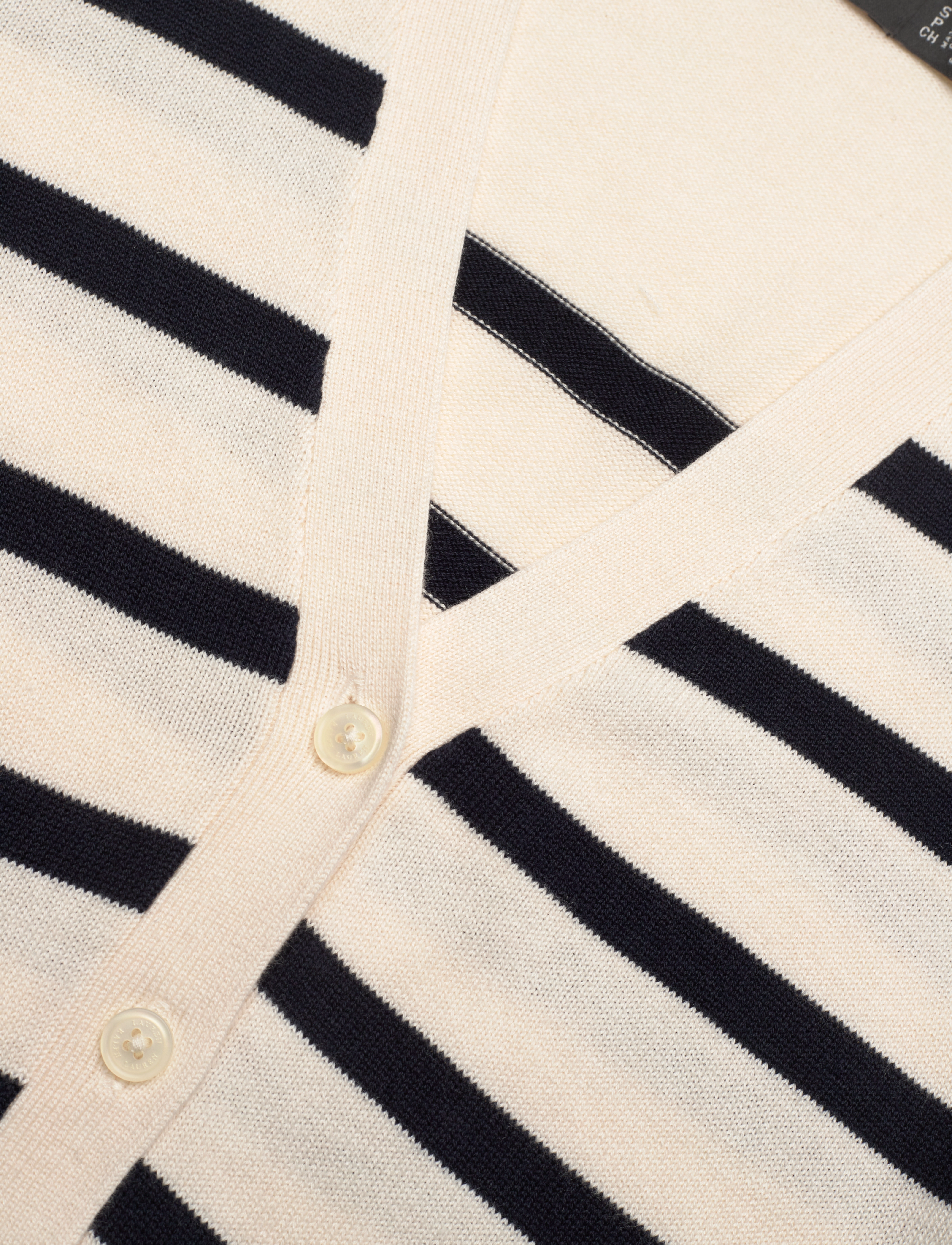 Lauren Ralph Lauren - Striped Cotton-Blend Cardigan - mascarpone cream/ - 2