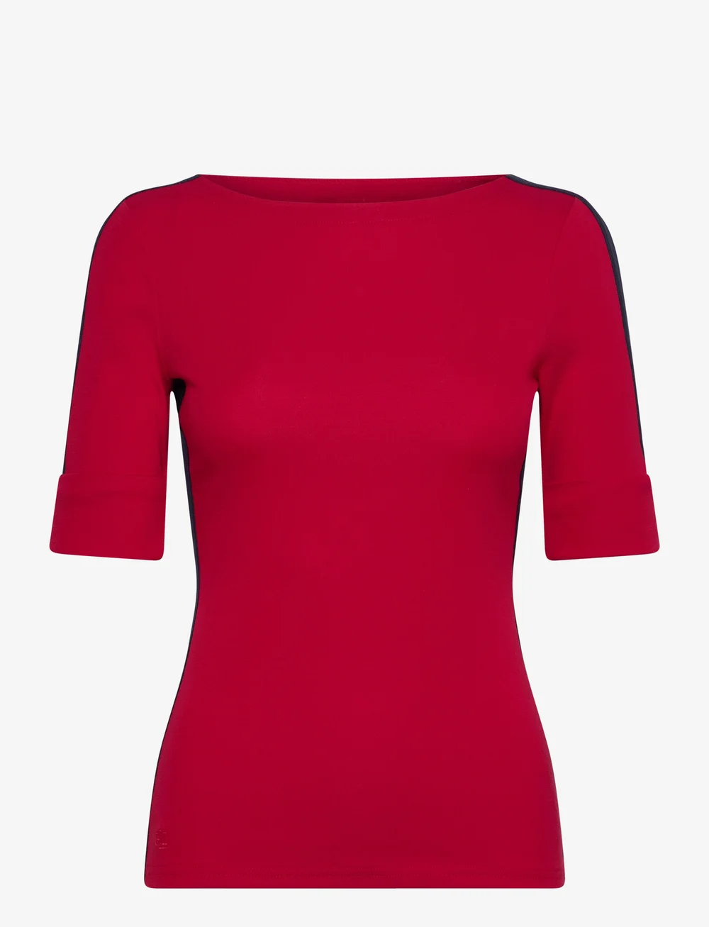 Lauren Ralph Lauren Two tone Stretch Cotton Elbow sleeve Tee Festive Red laure Red 79 Boozt