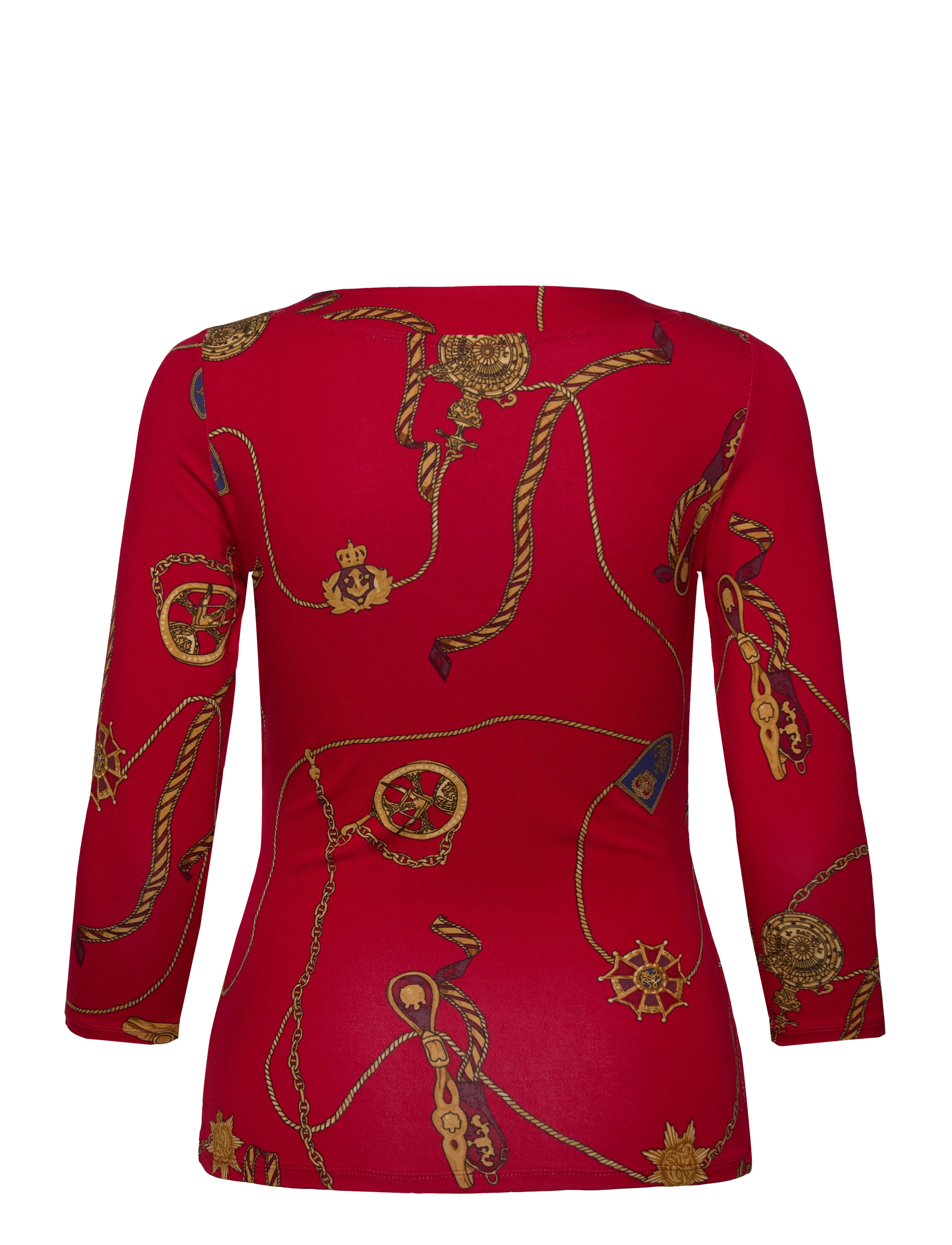 Lauren Ralph Lauren - Belting-Print Jersey Surplice Top - red multi - 1
