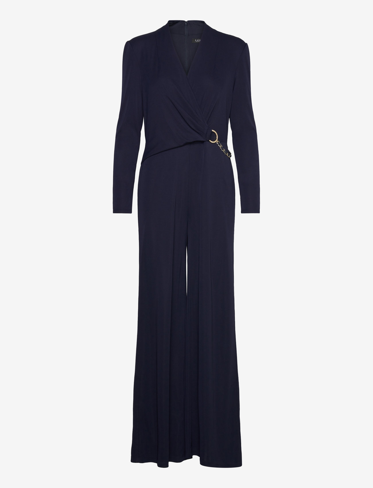 Lauren Ralph Lauren Chain-trim Jersey Surplice Jumpsuit