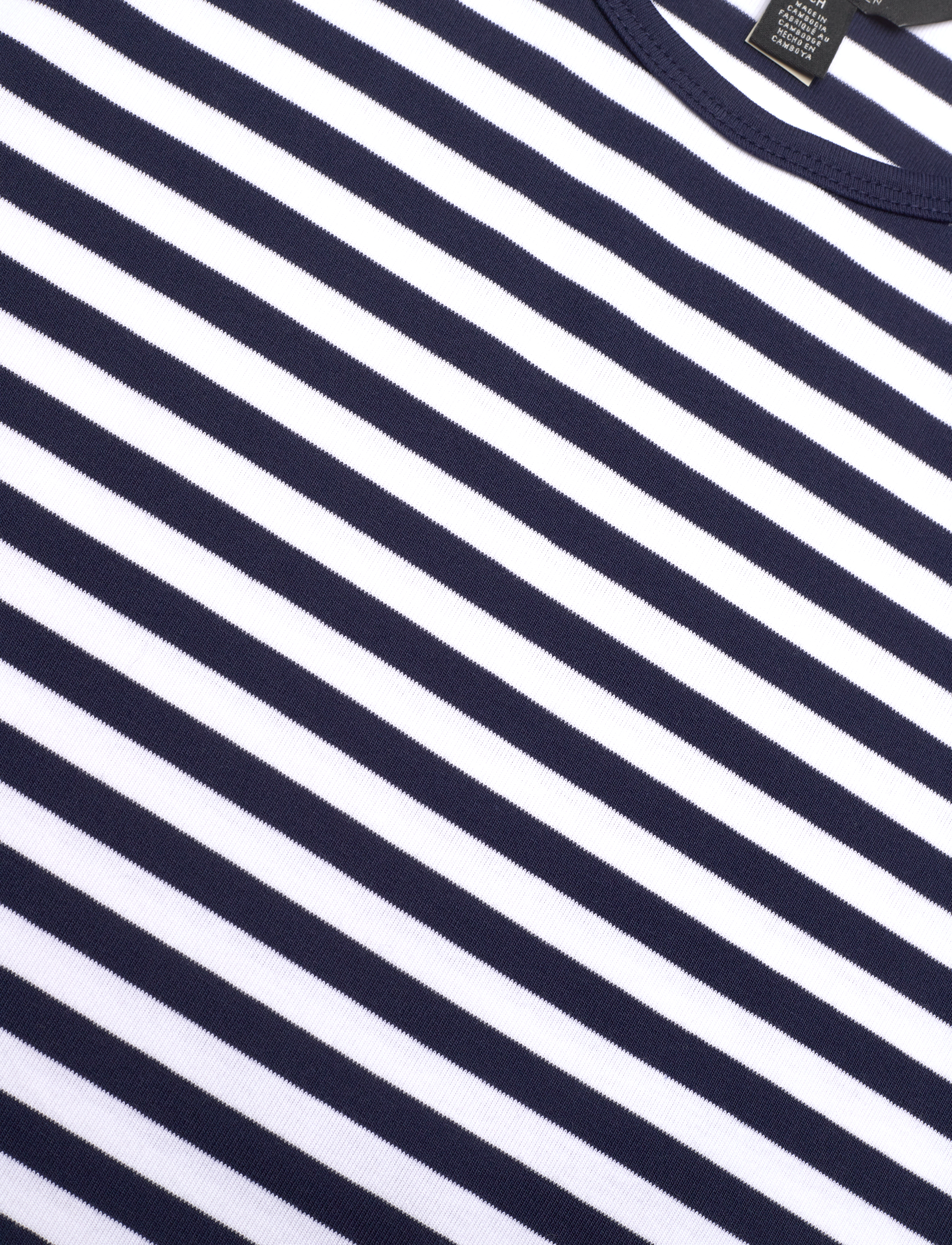 Lauren Ralph Lauren - Striped Stretch Cotton Crewneck Tee - refined navy/whit - 2