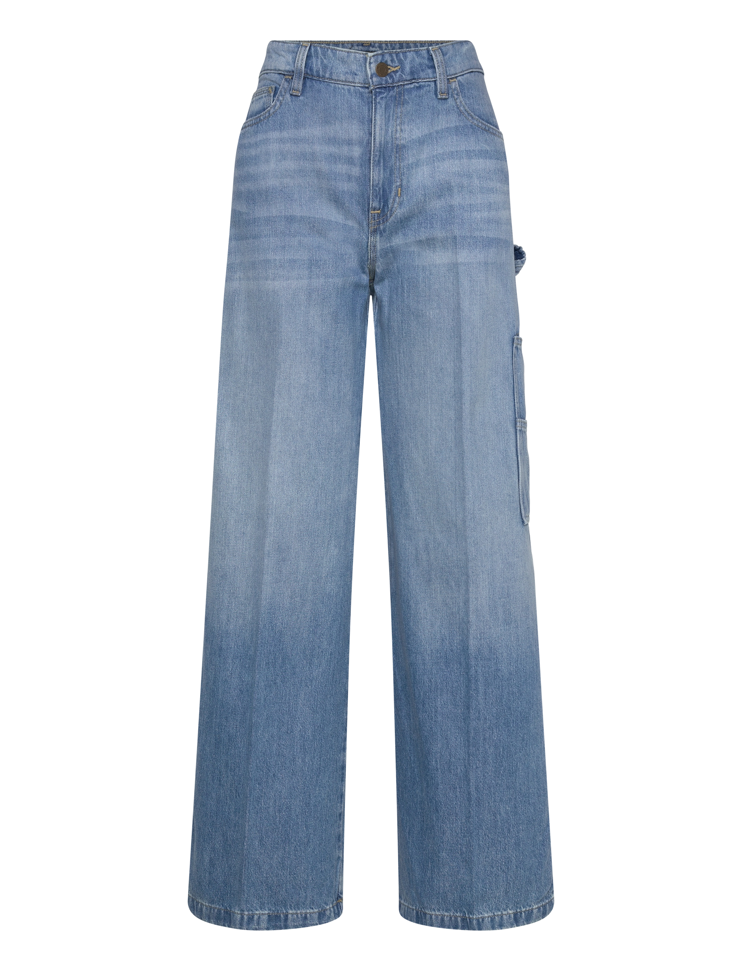 Lauren Ralph High-Rise Wide-Leg Carpenter Jean, 32, Jeans, Blau - Wide, Frauen