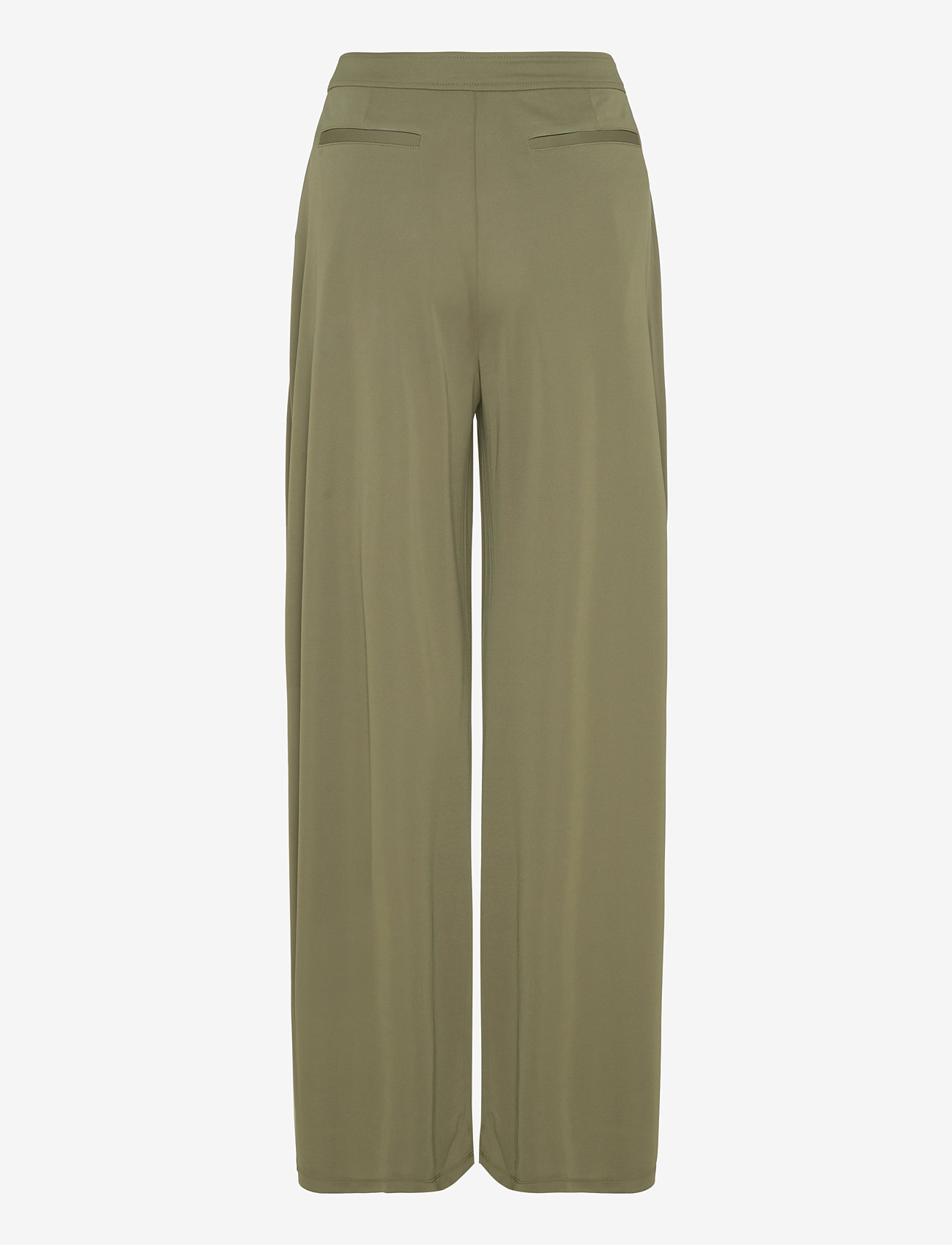 Lauren Ralph Lauren - Pleated Stretch Jersey Wide-Leg Pant - hosen mit weitem bein - olive grove - 1