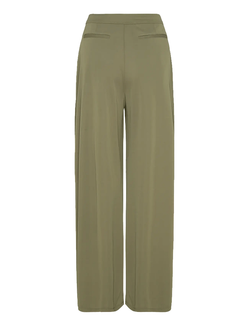 Lauren Ralph Lauren - Pleated Stretch Jersey Wide-Leg Pant - hosen mit weitem bein - olive grove - 1