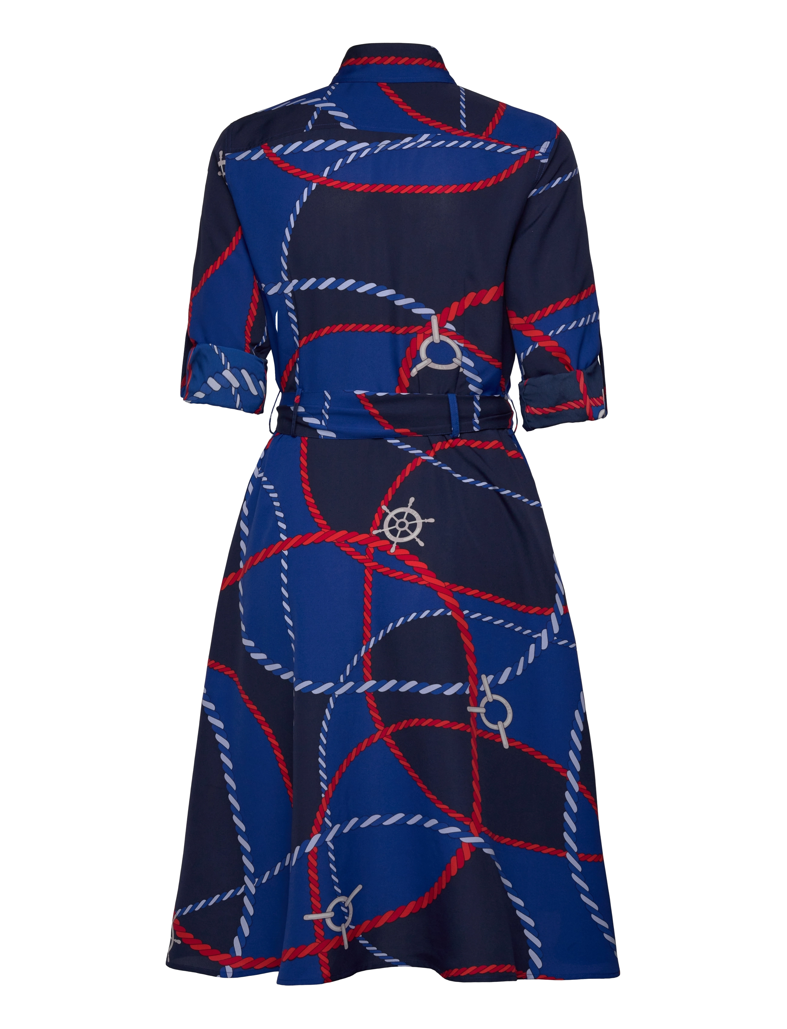 Lauren Ralph Lauren - Rope-Print Crepe Shirtdress - blue multi - 1