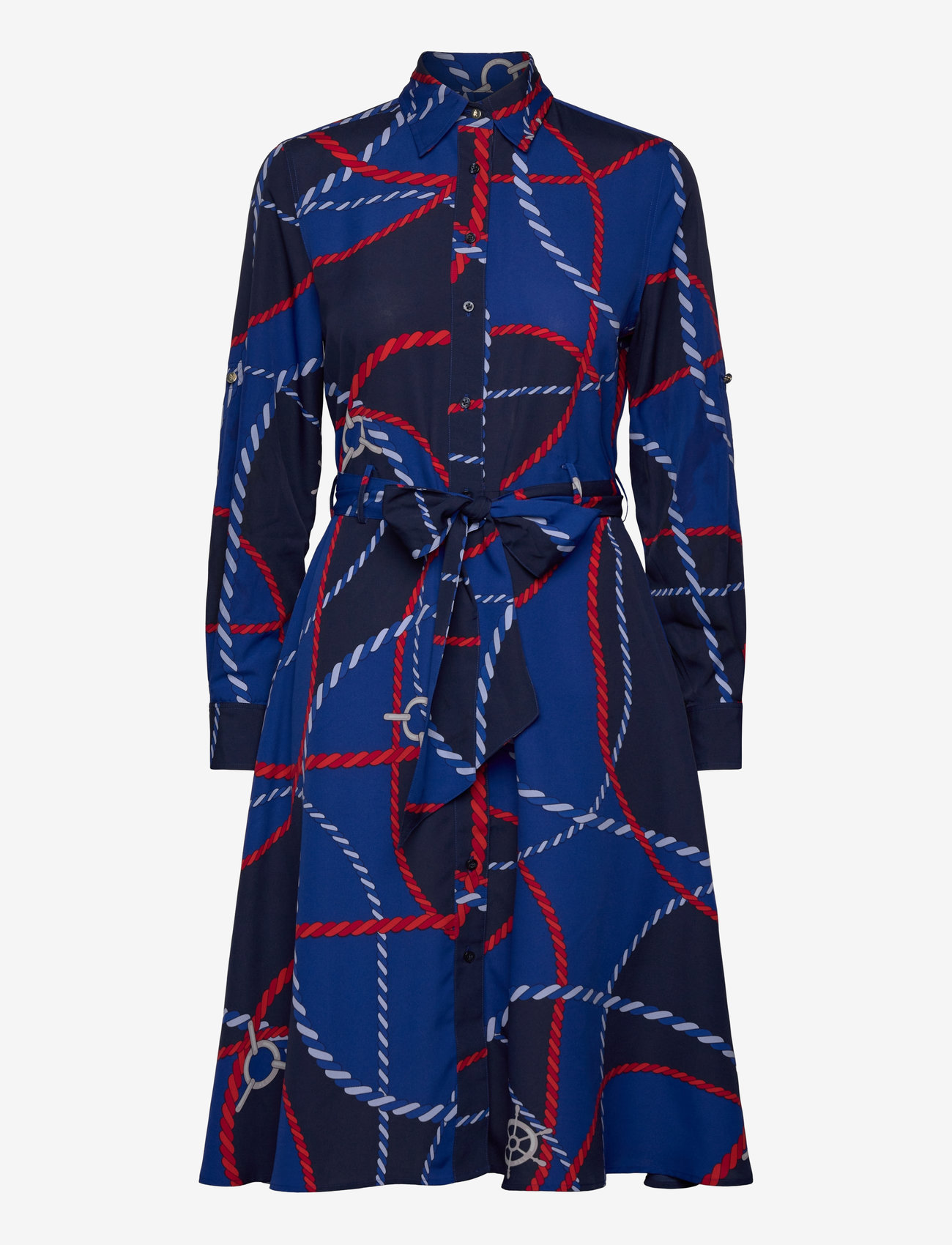 Lauren Ralph Lauren - Rope-Print Crepe Shirtdress - shirt dresses - blue multi - 2
