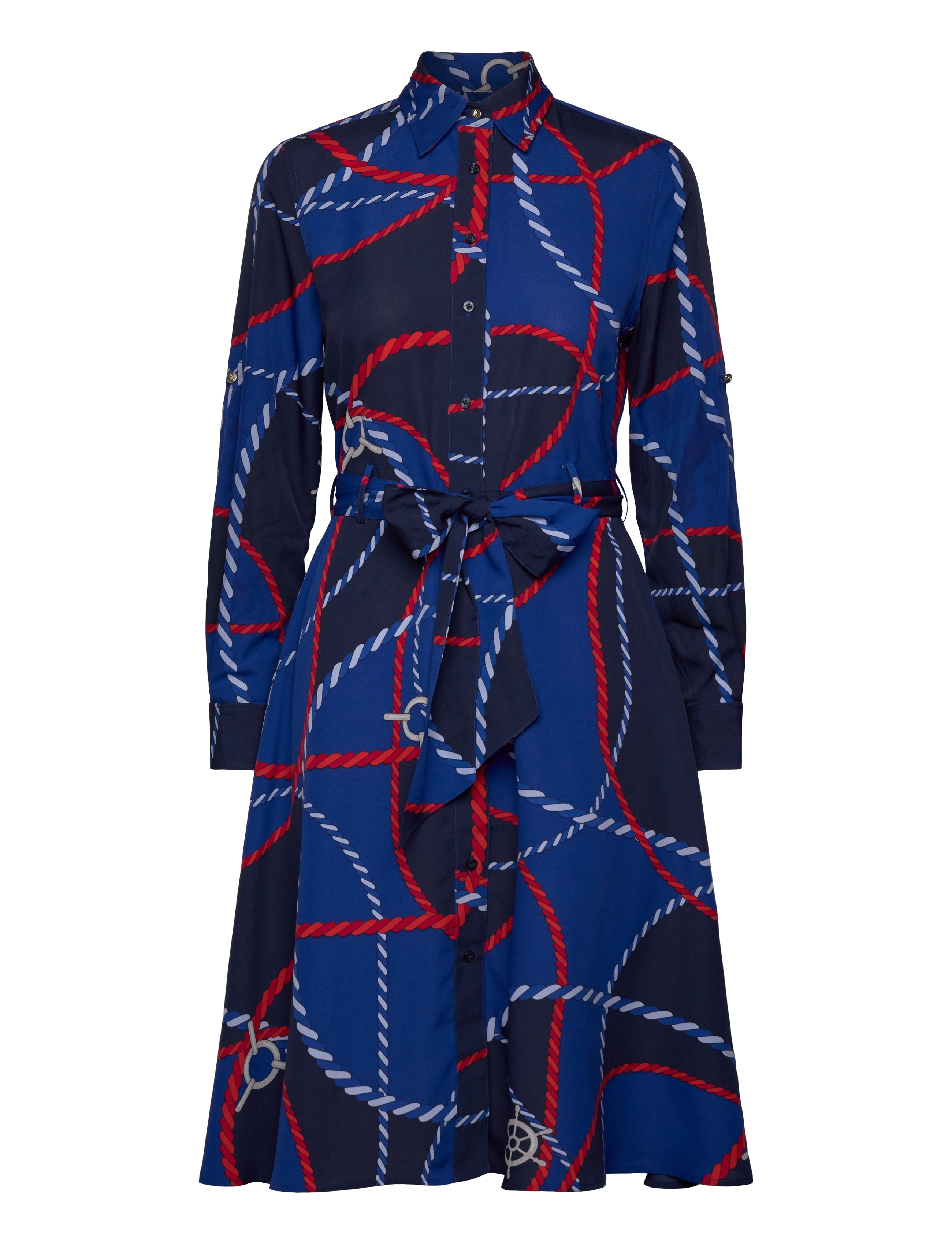 Lauren Ralph Lauren - Rope-Print Crepe Shirtdress - blue multi - 2