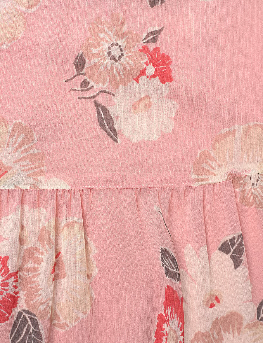 Lauren Ralph Lauren - Floral Crinkle Georgette Tiered Skirt - plisserade kjolar - pink multi - 2