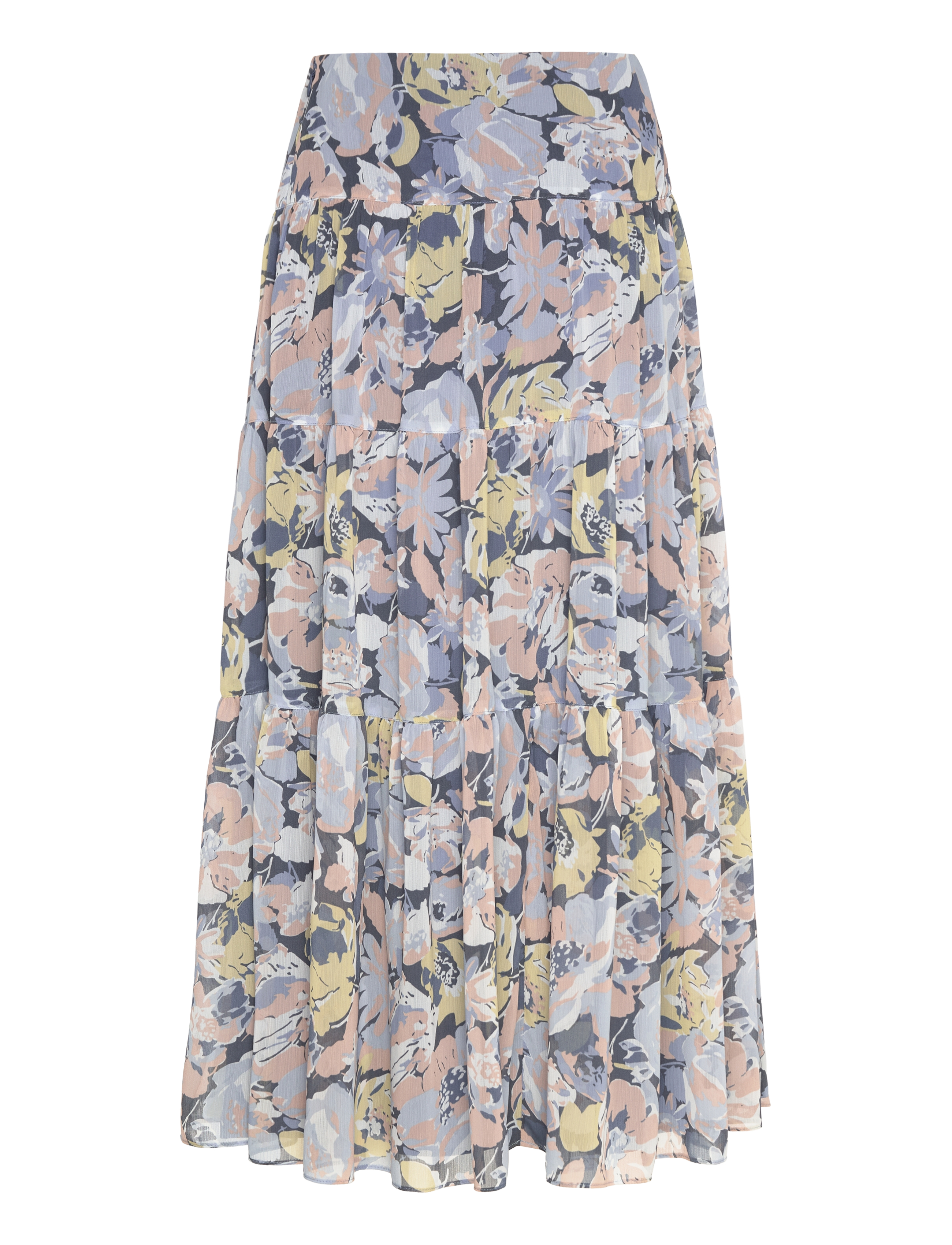 Lauren Ralph Lauren - Floral Crinkle Georgette Tiered Skirt - blue multi - 1