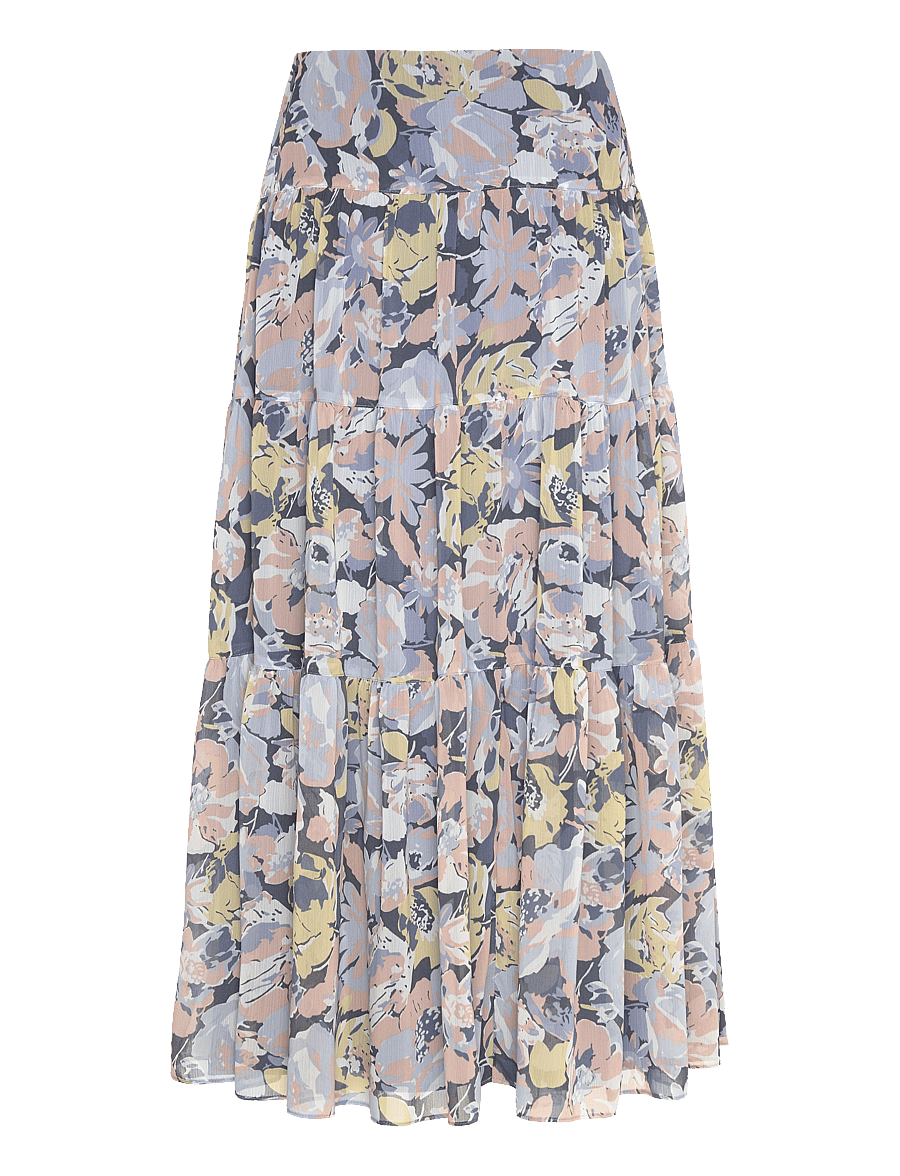 Lauren Ralph Lauren - Floral Crinkle Georgette Tiered Skirt - maksiseelikud - blue multi - 1