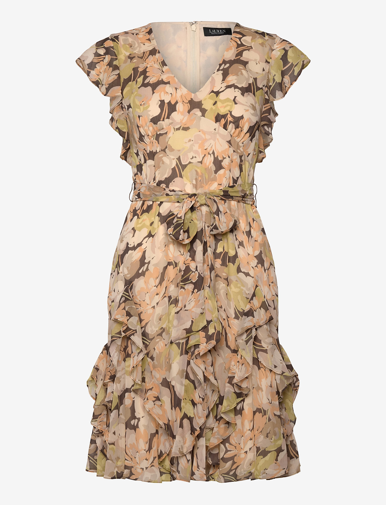 Lauren Ralph Lauren Floral Ruffle-trim Georgette Dress