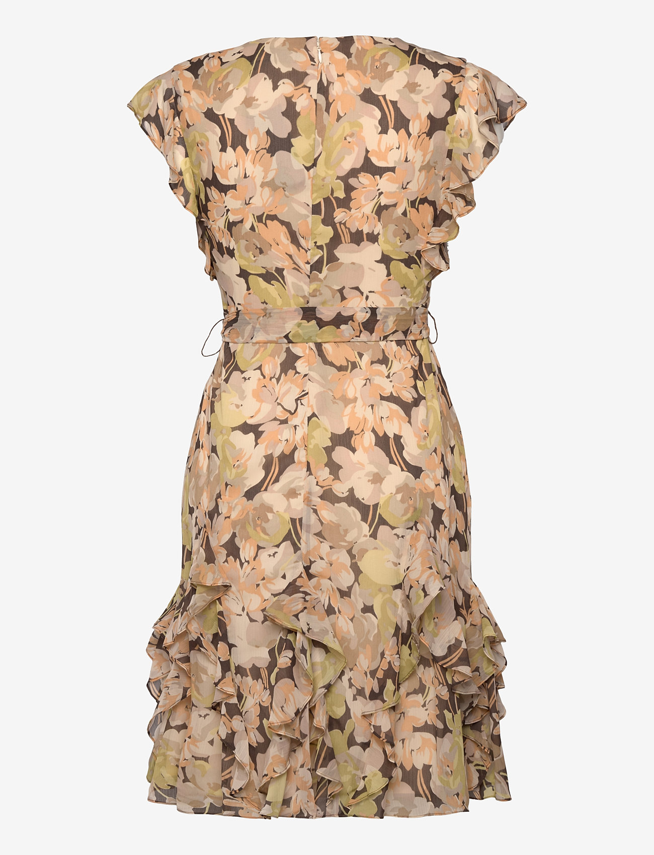 Lauren Ralph Lauren - Floral Ruffle-Trim Georgette Dress - kesämekot - green multi - 1