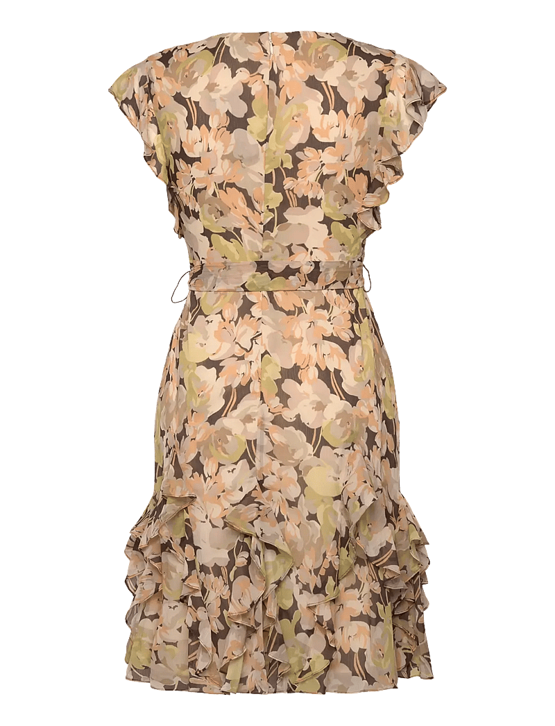 Lauren Ralph Lauren - Floral Ruffle-Trim Georgette Dress - vasaras kleitas - green multi - 1