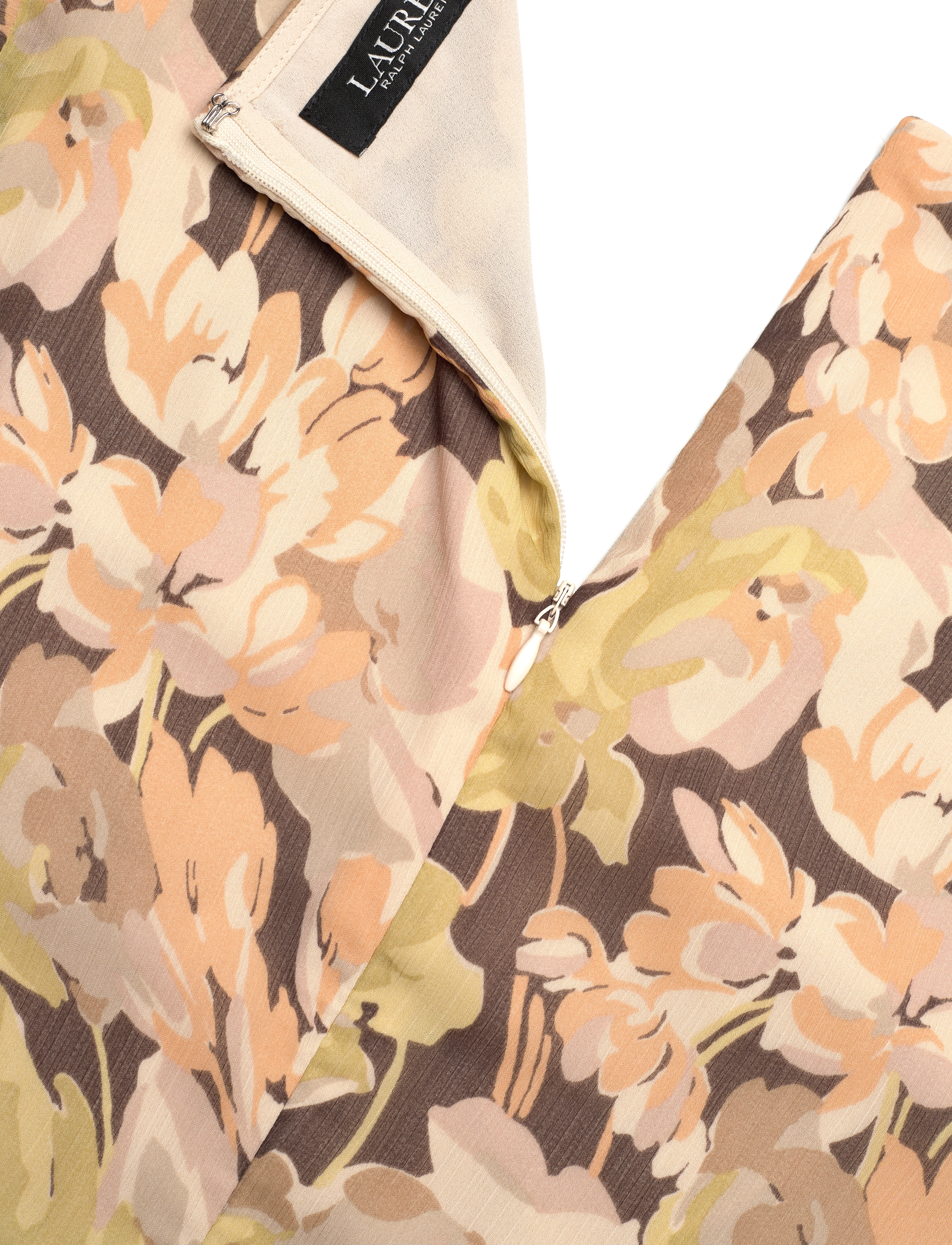 Lauren Ralph Lauren - Floral Ruffle-Trim Georgette Dress - green multi - 3