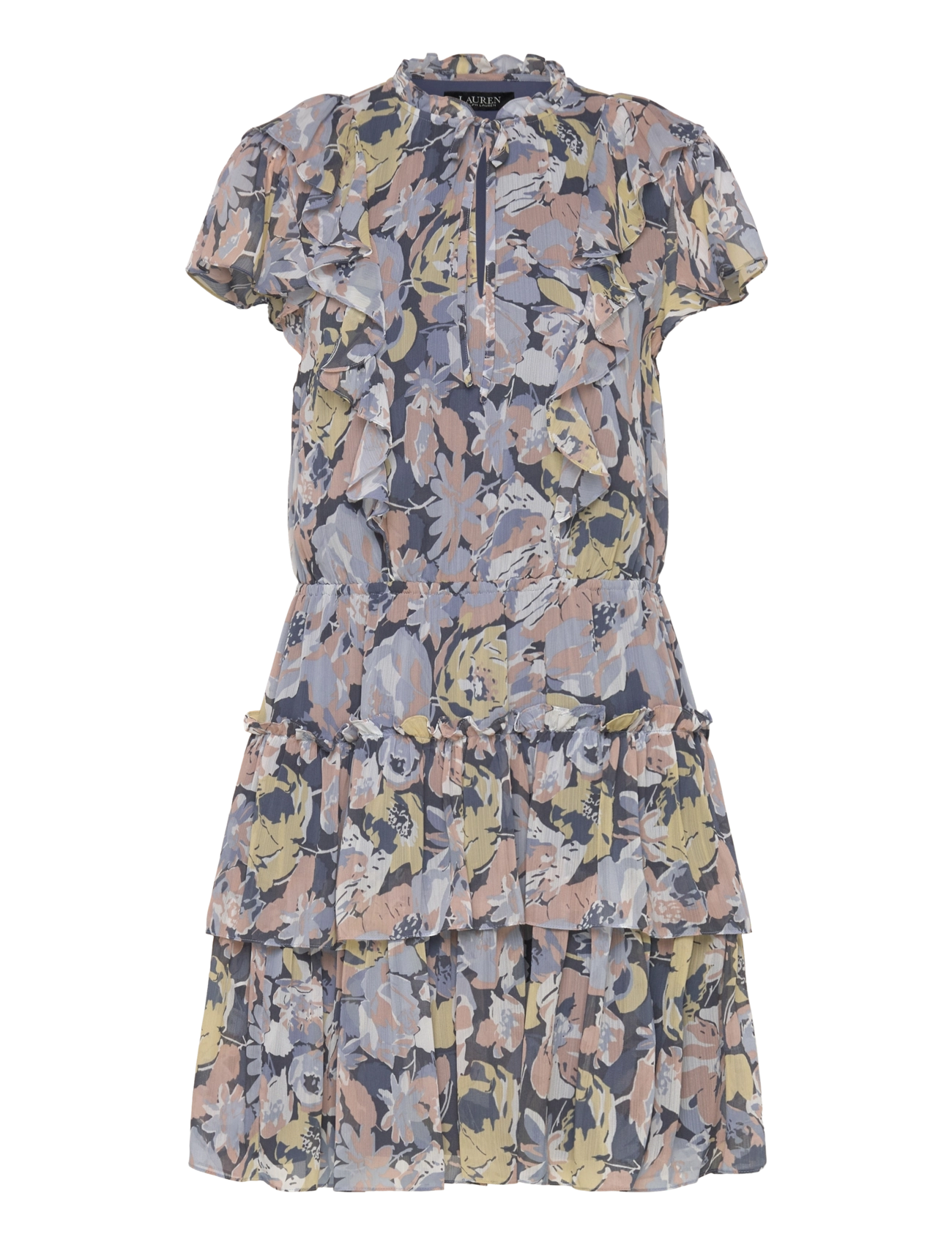 Lauren Ralph Lauren Floral Ruffle-Trim Georgette Dress - Kjoler - BLUE MULTI / multi