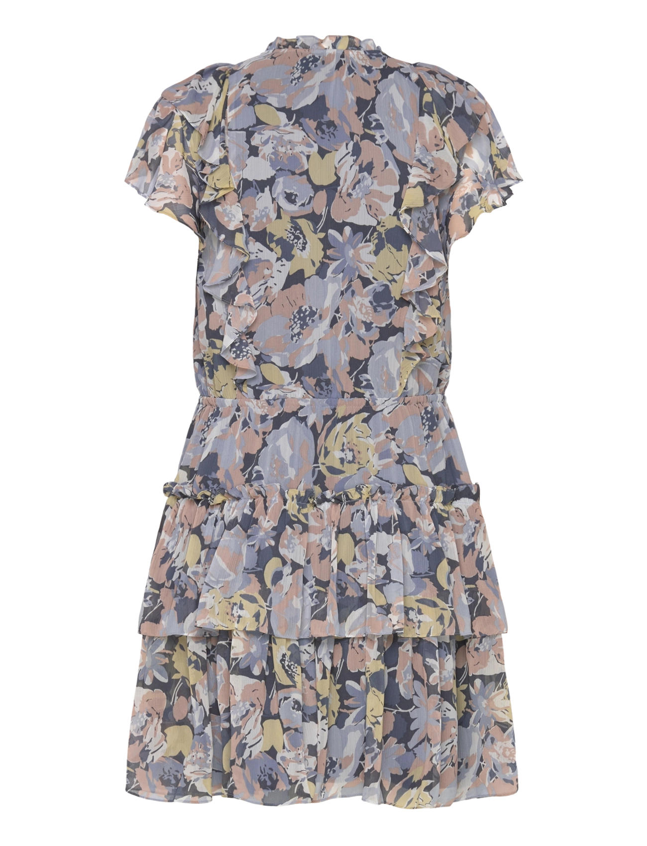 Lauren Ralph Lauren - Floral Ruffle-Trim Georgette Dress - robes courtes - blue multi - 1