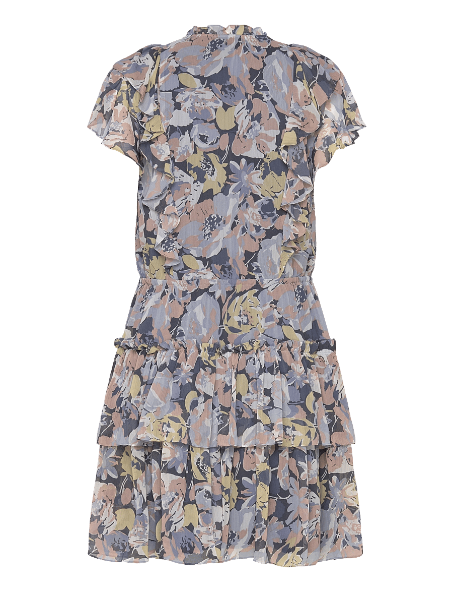 Lauren Ralph Lauren - Floral Ruffle-Trim Georgette Dress - Īsas kleitas - blue multi - 1