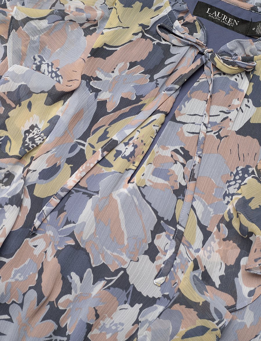 Lauren Ralph Lauren - Floral Ruffle-Trim Georgette Dress - Īsas kleitas - blue multi - 2