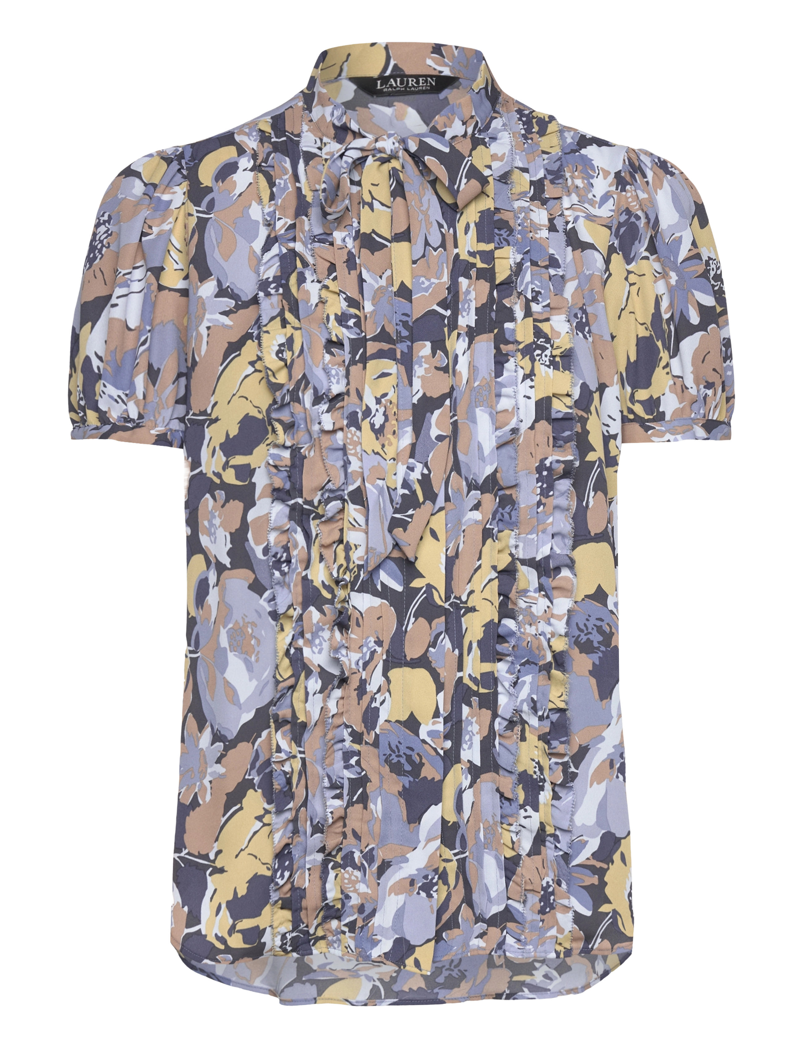 Lauren Ralph Lauren Floral Georgette Puff-Sleeve Shirt - Bluser - BLUE MULTI / multi