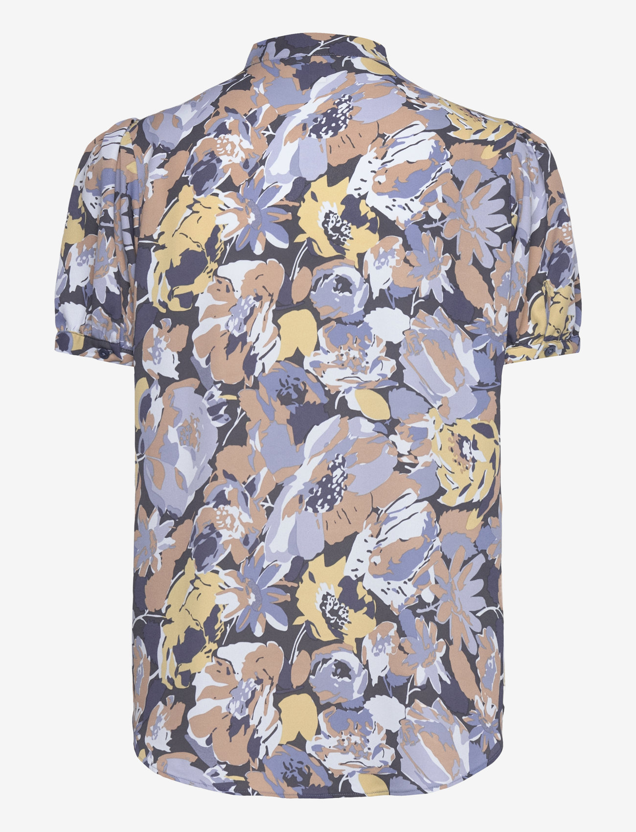 Lauren Ralph Lauren - Floral Georgette Puff-Sleeve Shirt - lyhythihaiset puserot - blue multi - 1