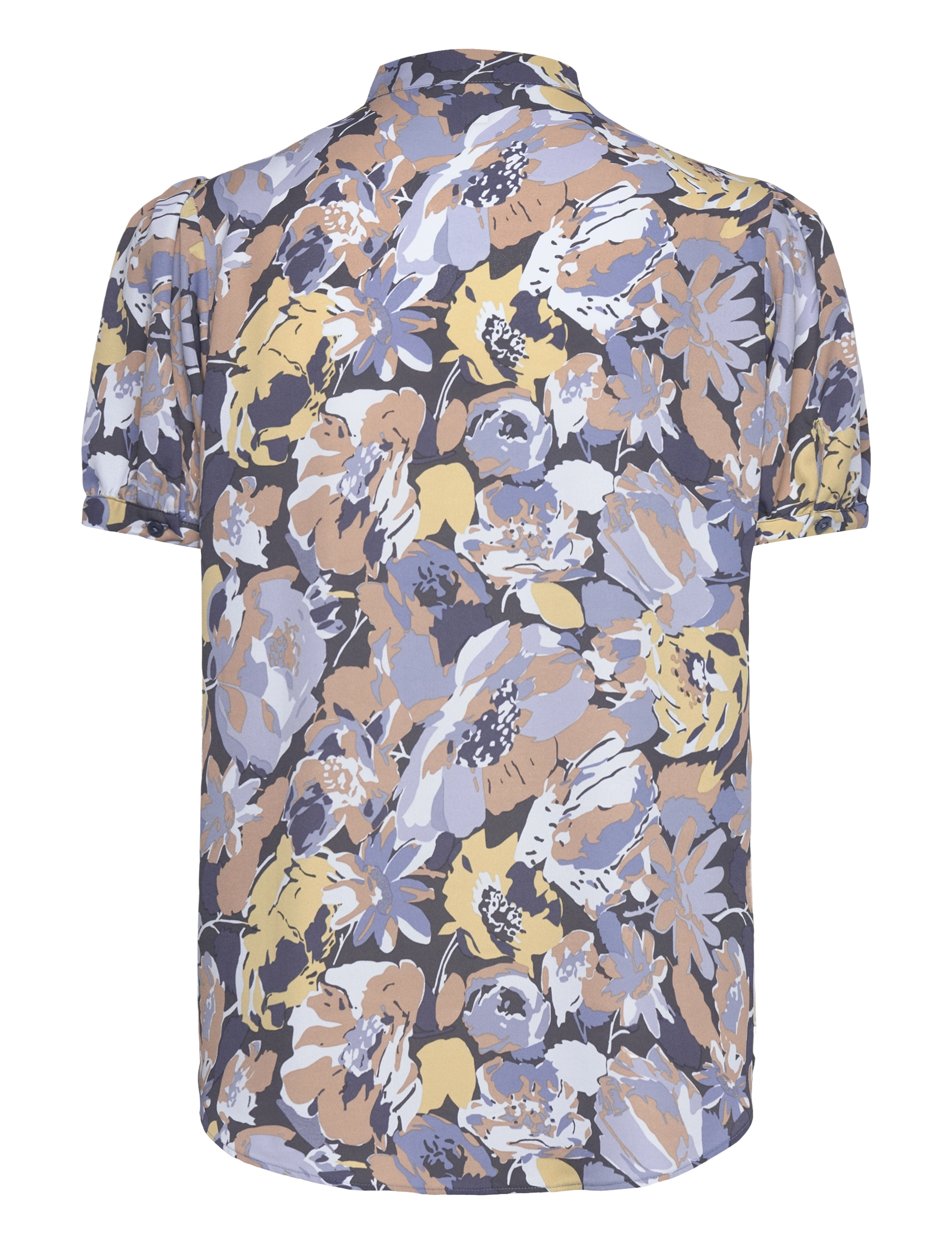 Lauren Ralph Lauren - Floral Georgette Puff-Sleeve Shirt - lühikeste varrukatega pluusid - blue multi - 1
