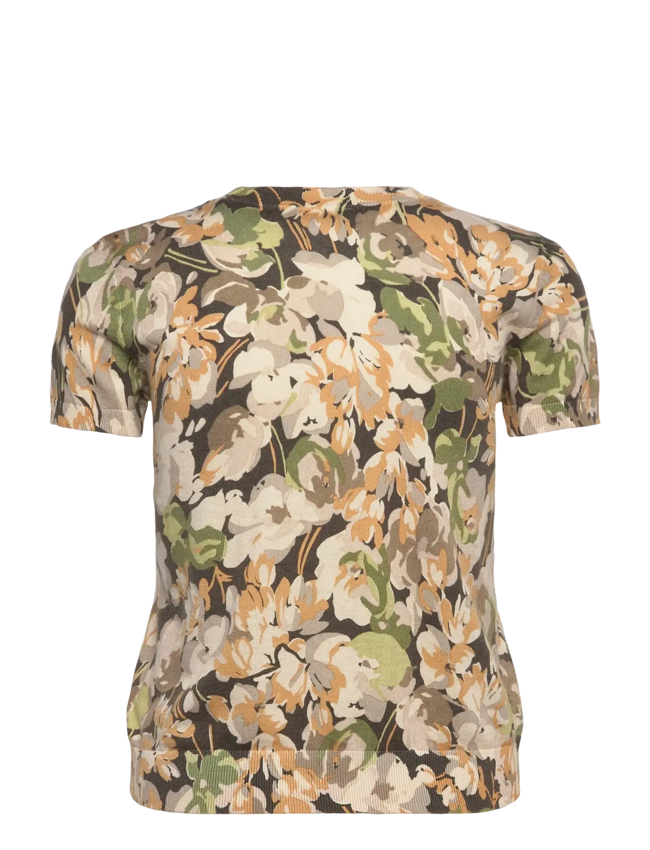 Lauren Ralph Lauren - Floral Cotton-Blend Short-Sleeve Sweater - t-krekli - olive multi - 1