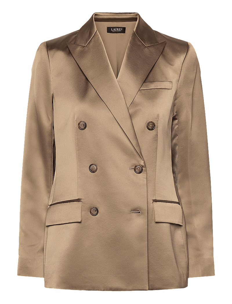Lauren Ralph Lauren - Double-Breasted Charmeuse Blazer - zweireihige blazer - madison tan - 0
