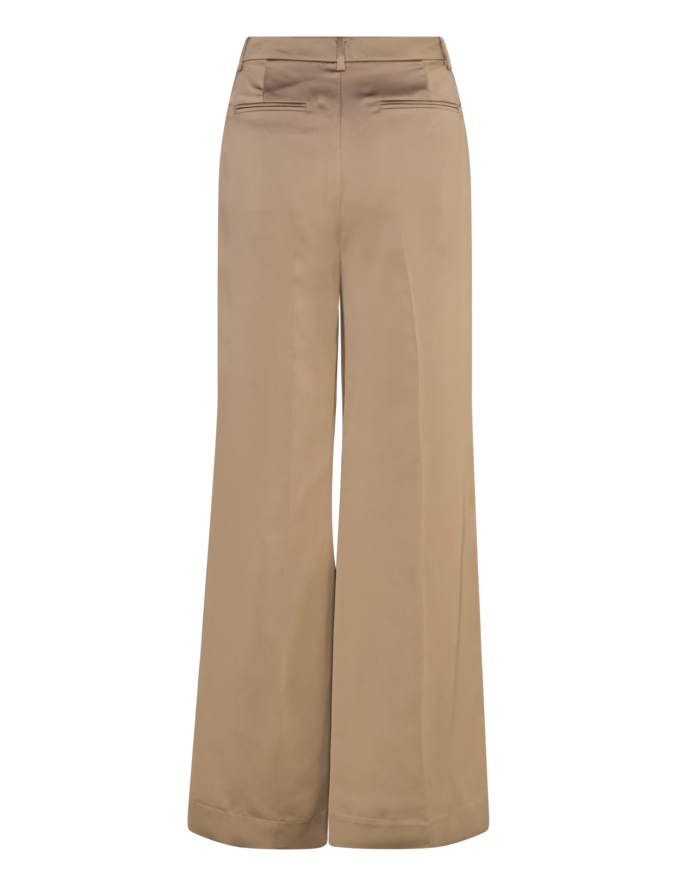 Lauren Ralph Lauren - Satin Charmeuse Wide-Leg Pant - vida byxor - madison tan - 1