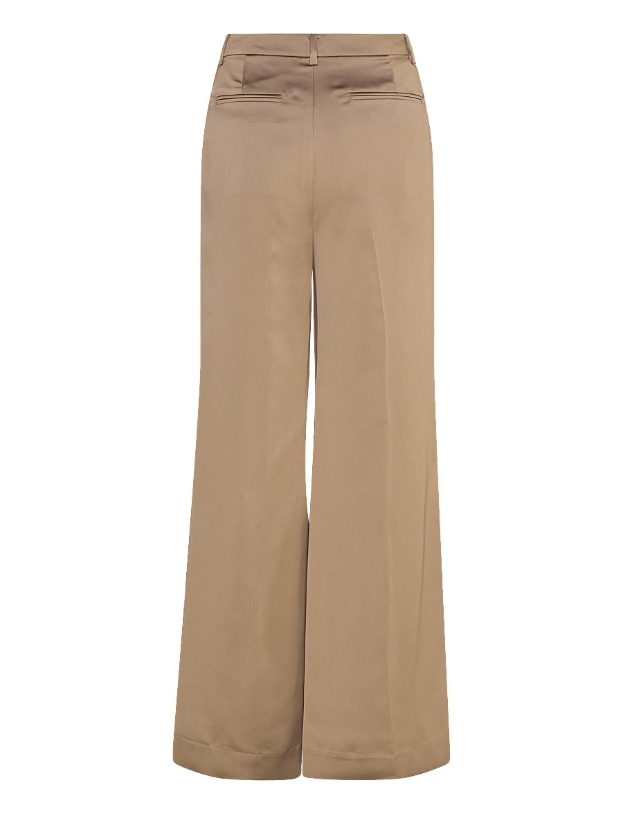 Lauren Ralph Lauren - Satin Charmeuse Wide-Leg Pant - hosen mit weitem bein - madison tan - 1