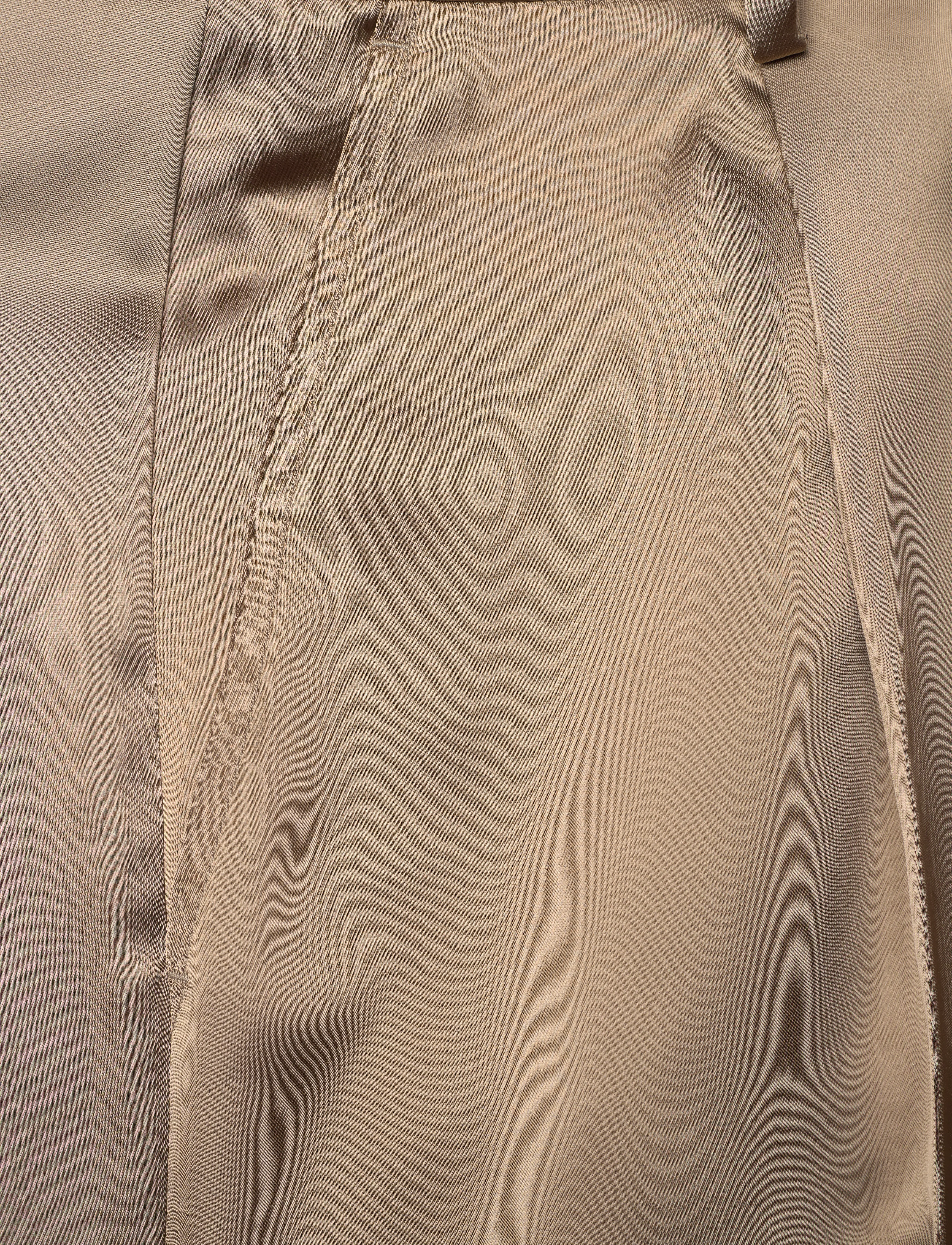 Lauren Ralph Lauren - Satin Charmeuse Wide-Leg Pant - vida byxor - madison tan - 2