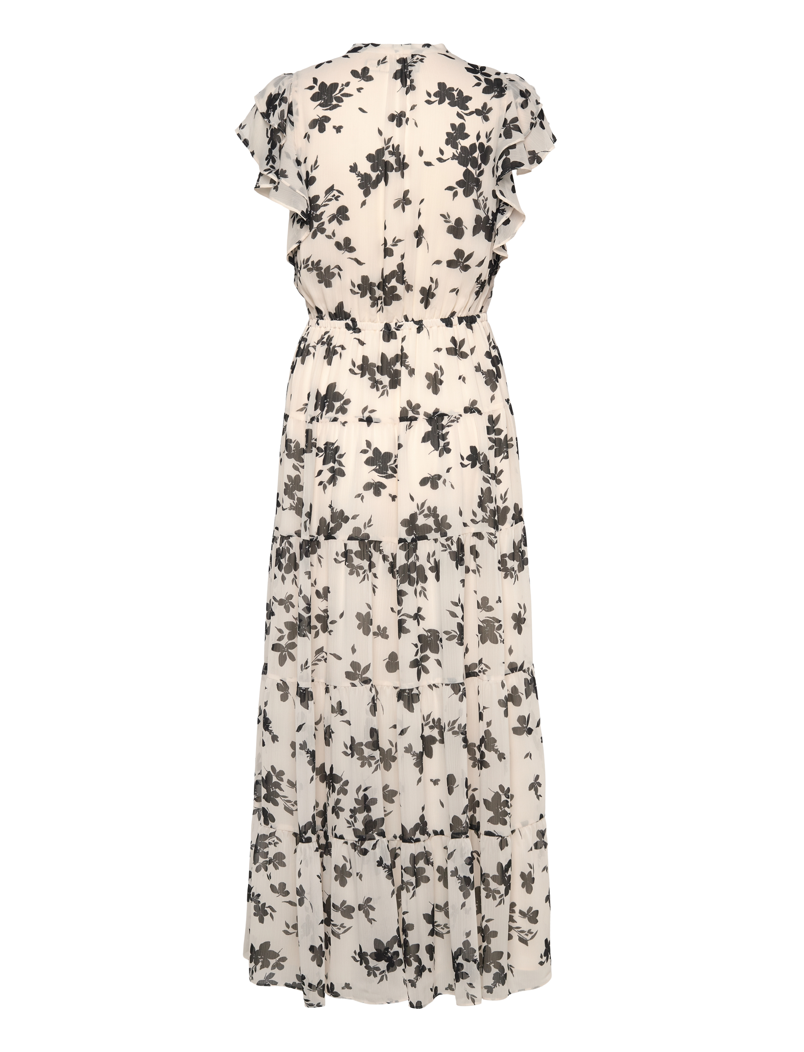 Lauren Ralph Lauren - Floral Georgette Tie-Neck Maxidress - cream/black - 1