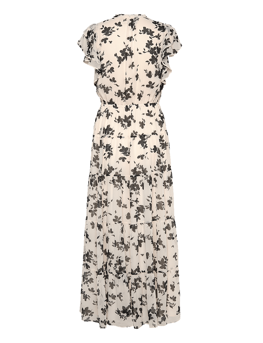 Lauren Ralph Lauren - Floral Georgette Tie-Neck Maxidress - cream/black - 1