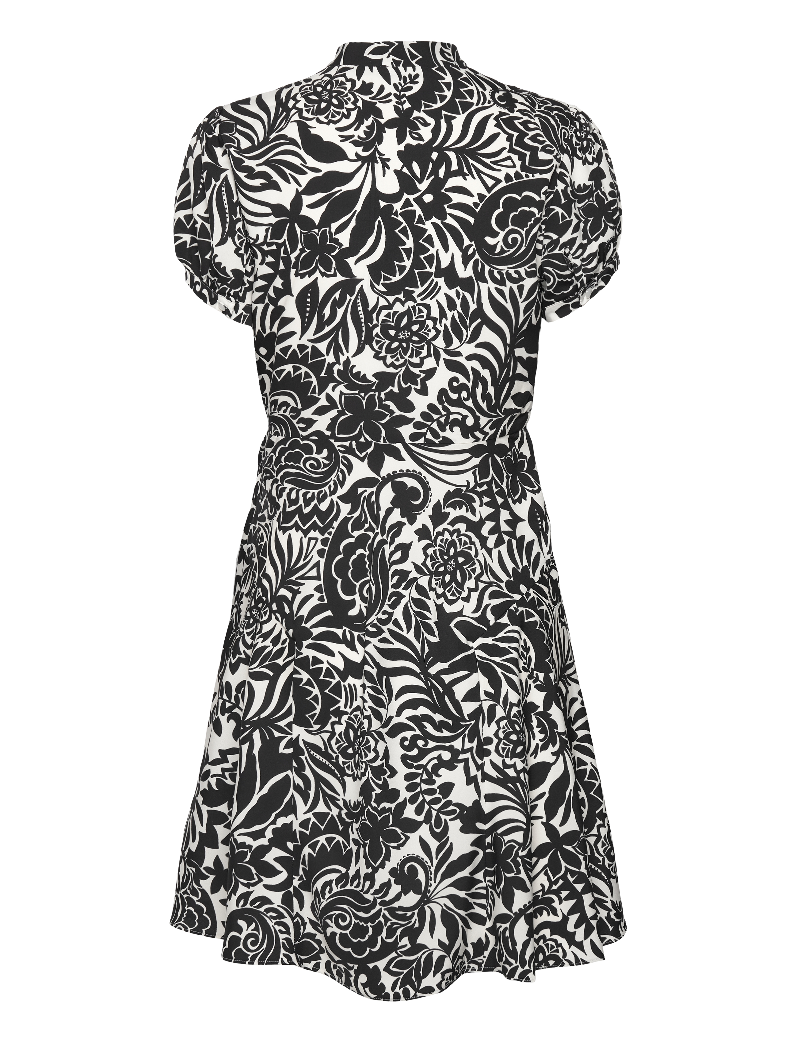 Lauren Ralph Lauren - Floral Crepe Short-Sleeve Dress - minikleidid - cream/black - 1