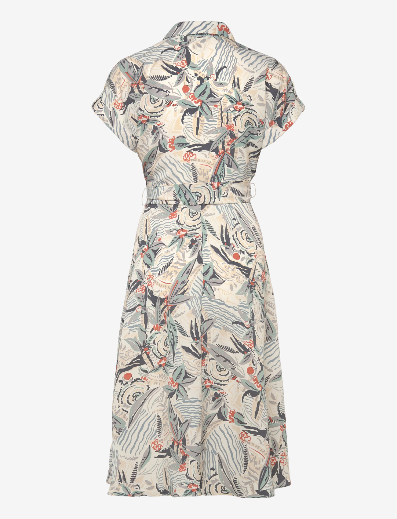 Lauren Ralph Lauren - Print Belted Crepe Camp Shirtdress - cream multi - 1