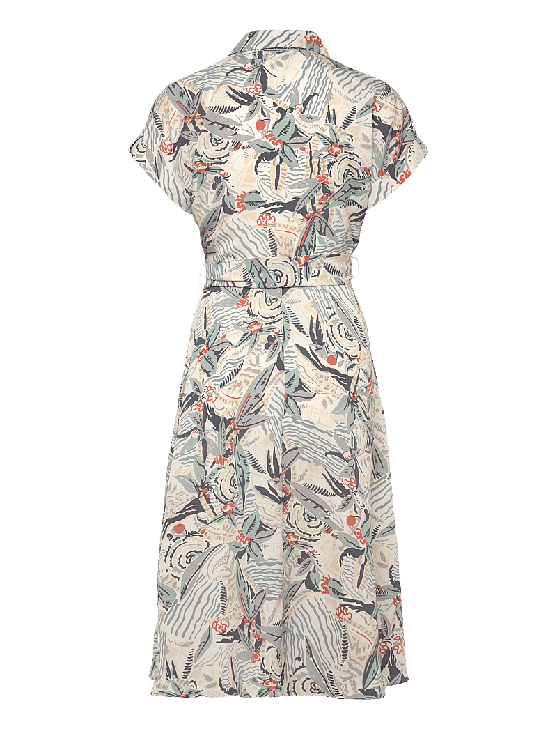 Lauren Ralph Lauren - Print Belted Crepe Camp Shirtdress - cream multi - 1
