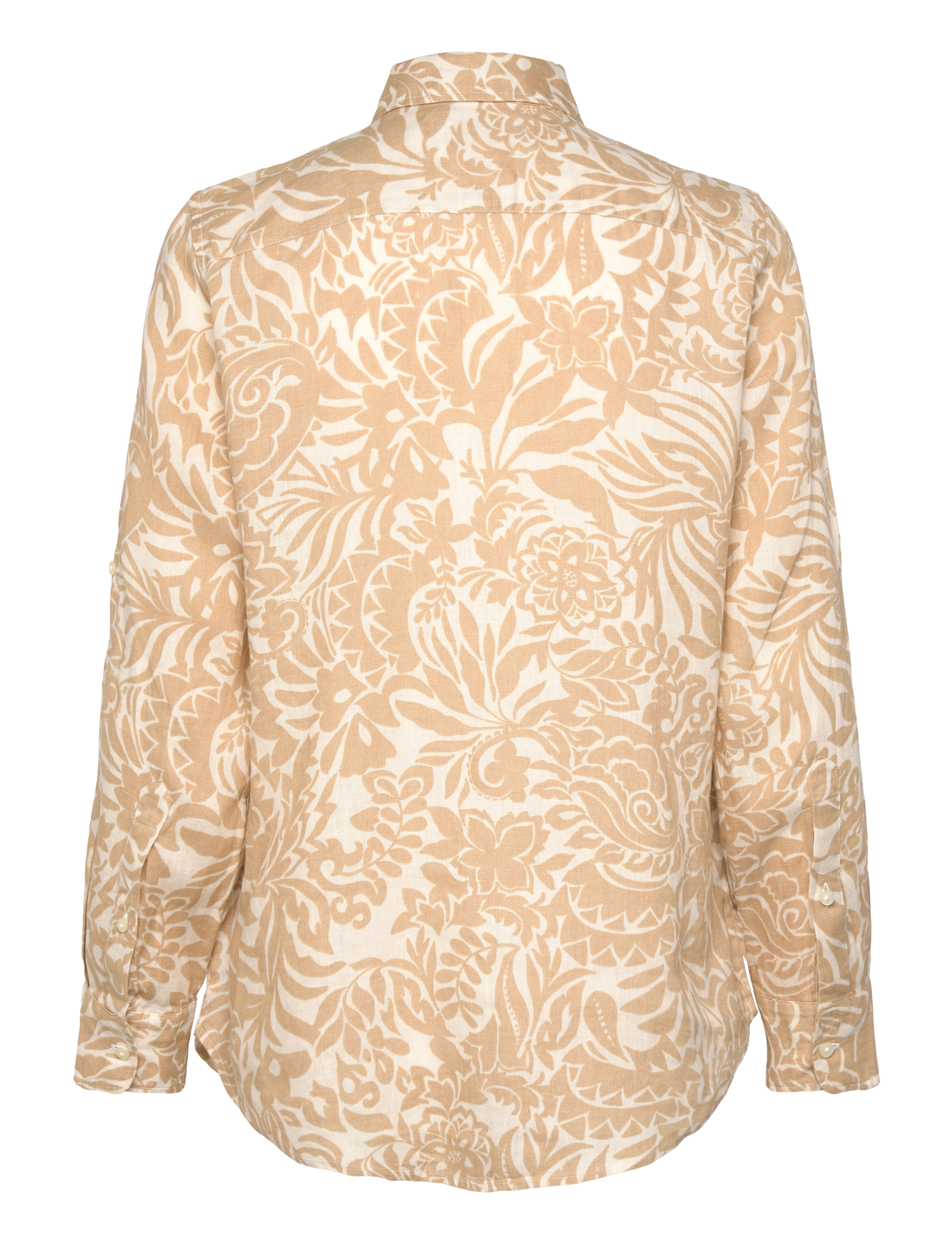 Lauren Ralph Lauren - Relaxed Fit Floral Linen Shirt - cream/tan - 1