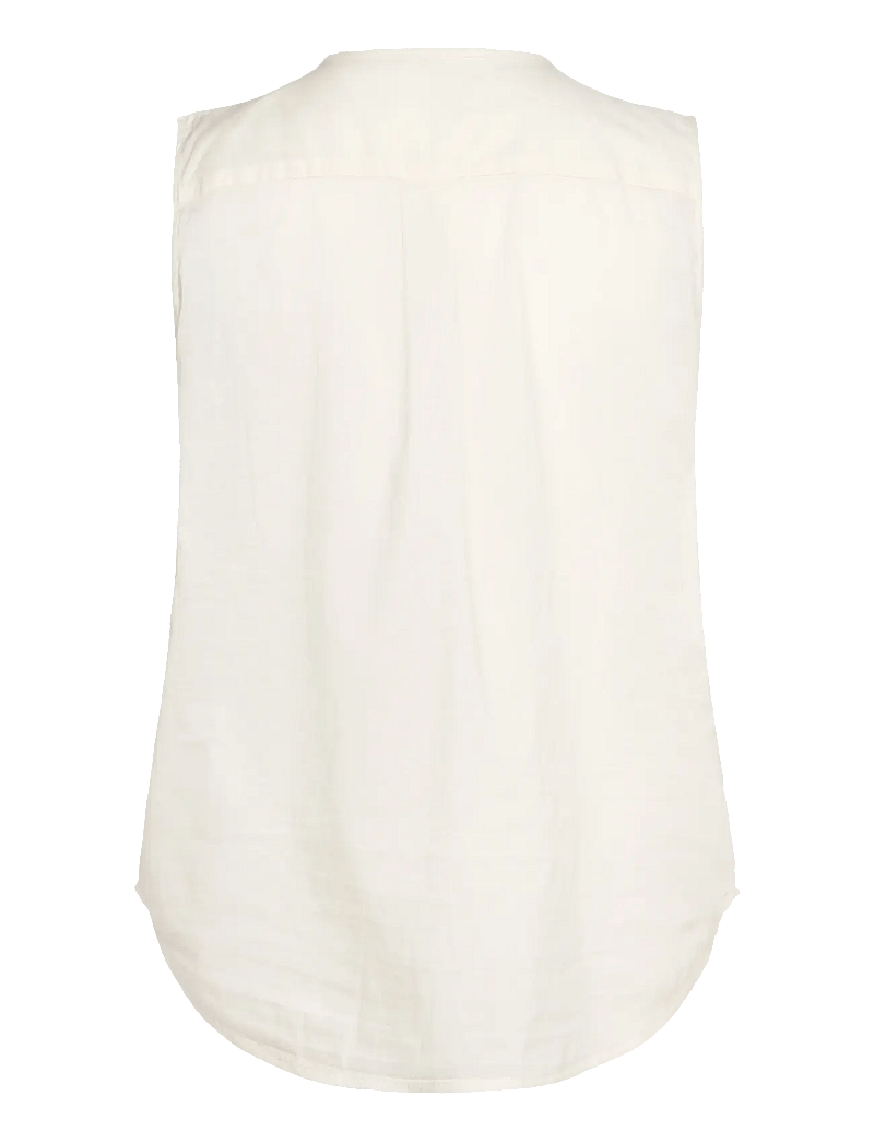 Lauren Ralph Lauren - Embroidered Voile Sleeveless Blouse - Ärmlösa blusar - mascarpone cream - 1