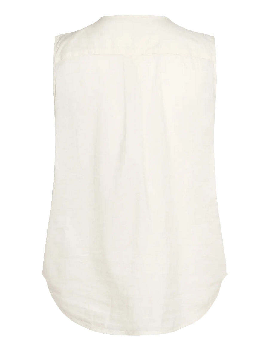Lauren Ralph Lauren - Embroidered Voile Sleeveless Blouse - Ärmellose blusen - mascarpone cream - 1