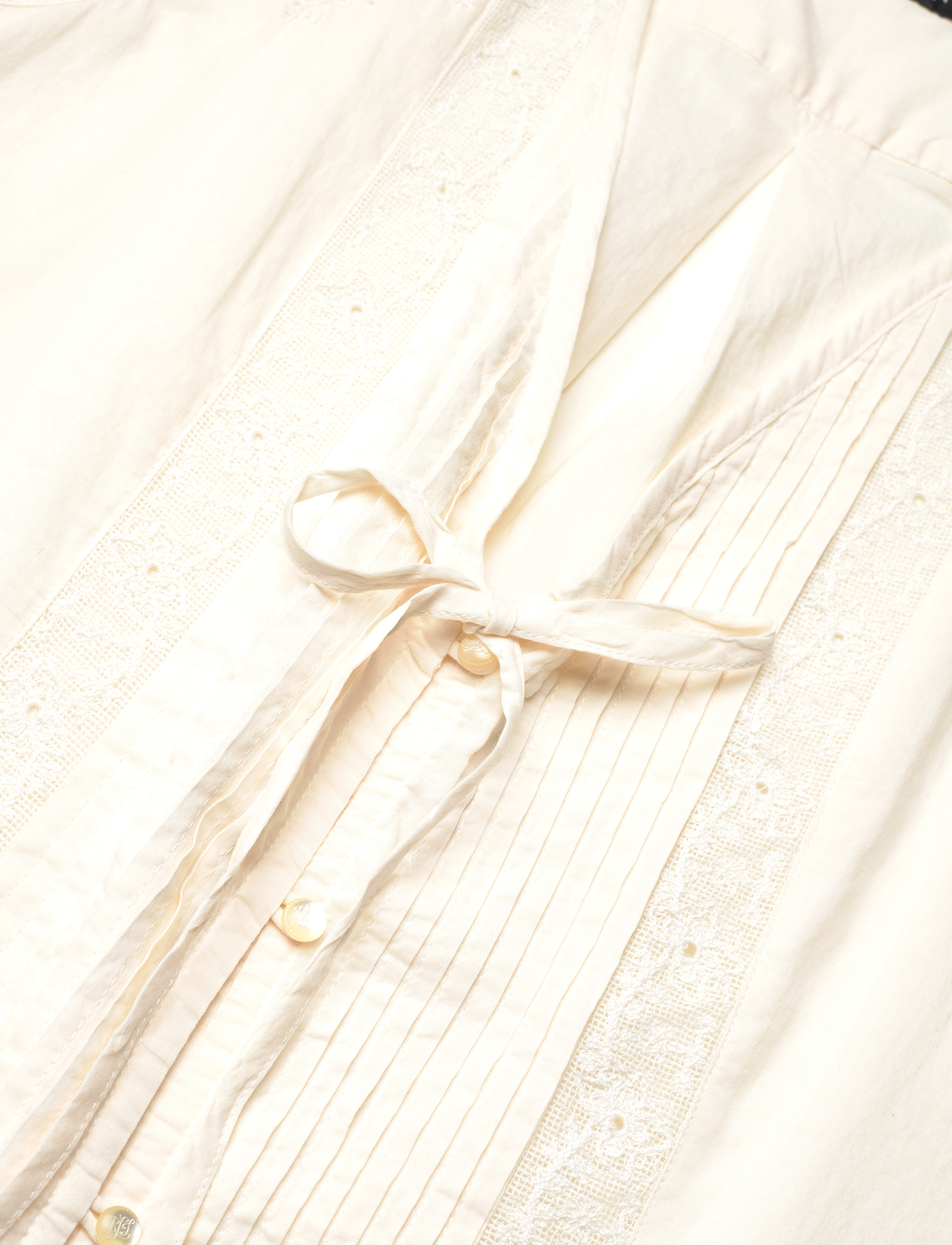 Lauren Ralph Lauren - Embroidered Voile Sleeveless Blouse - Ärmellose blusen - mascarpone cream - 2